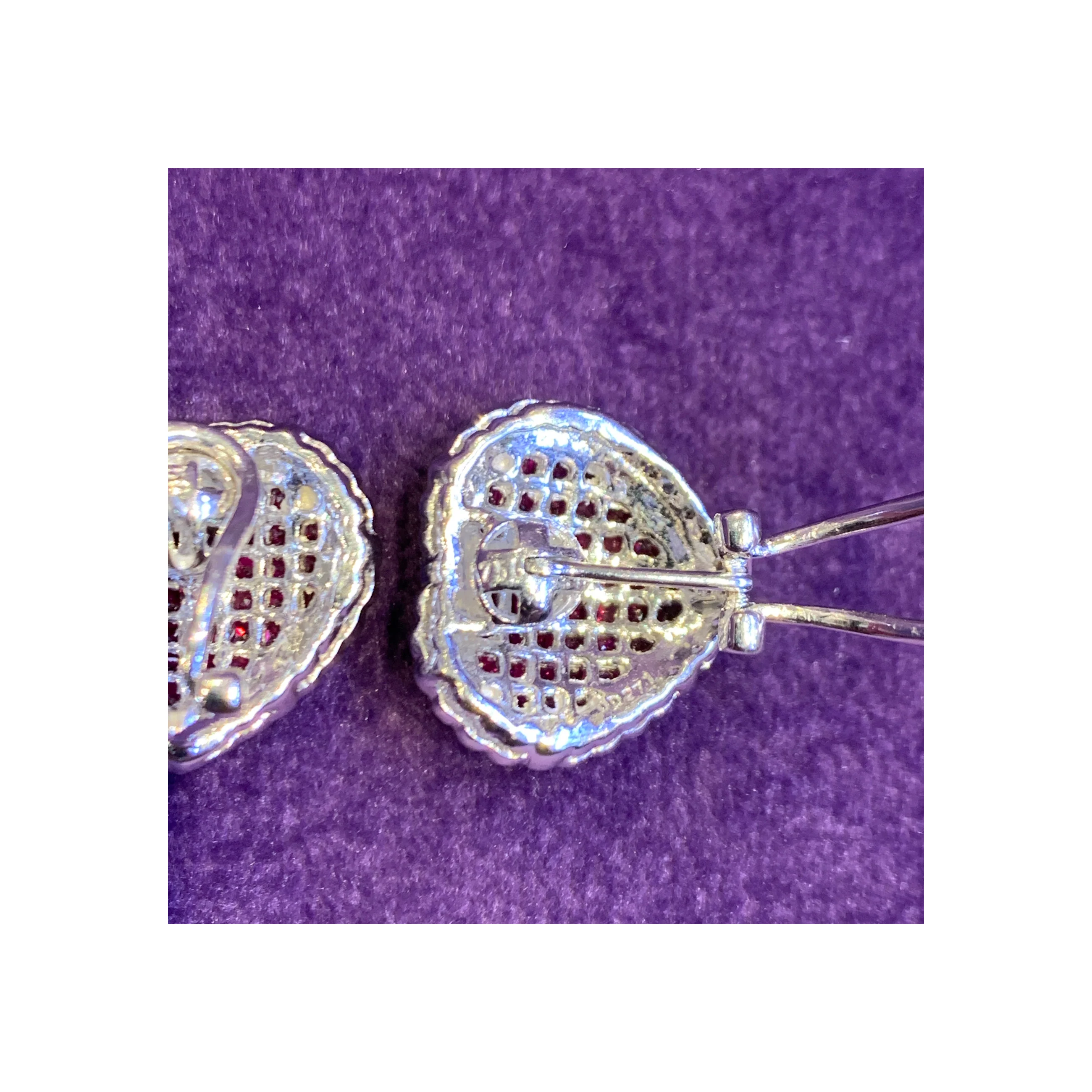 Mystery Set Ruby & Diamond Heart Earrings - Image 6