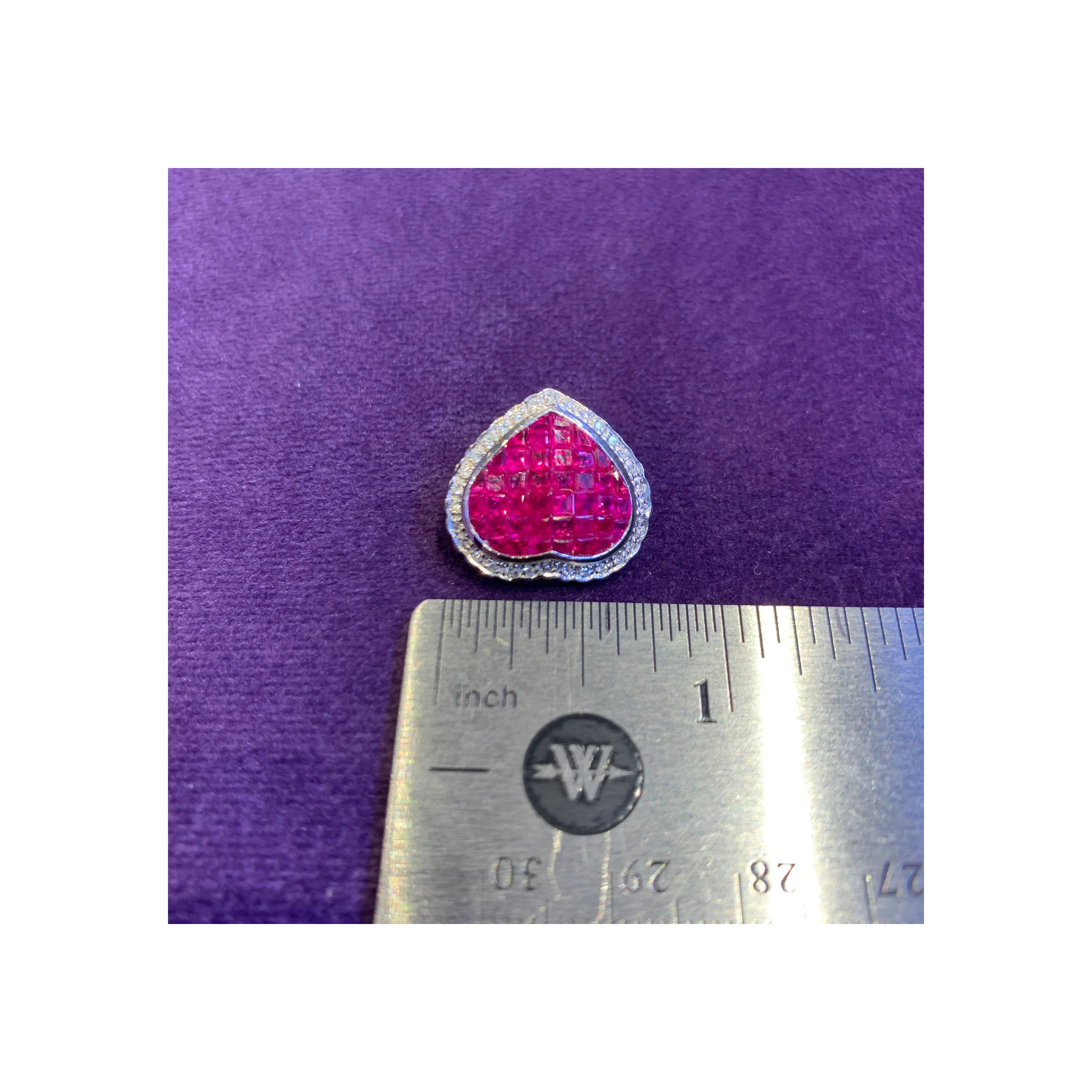 Mystery Set Ruby & Diamond Heart Earrings - Image 8