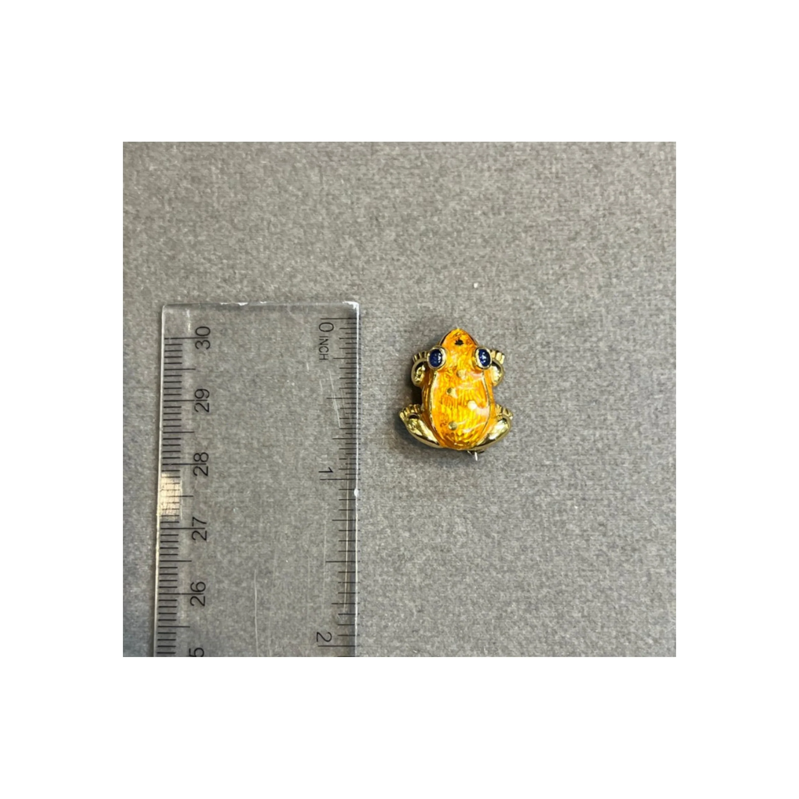 Nardi Enamel and Sapphire Frog Brooch - Image 5