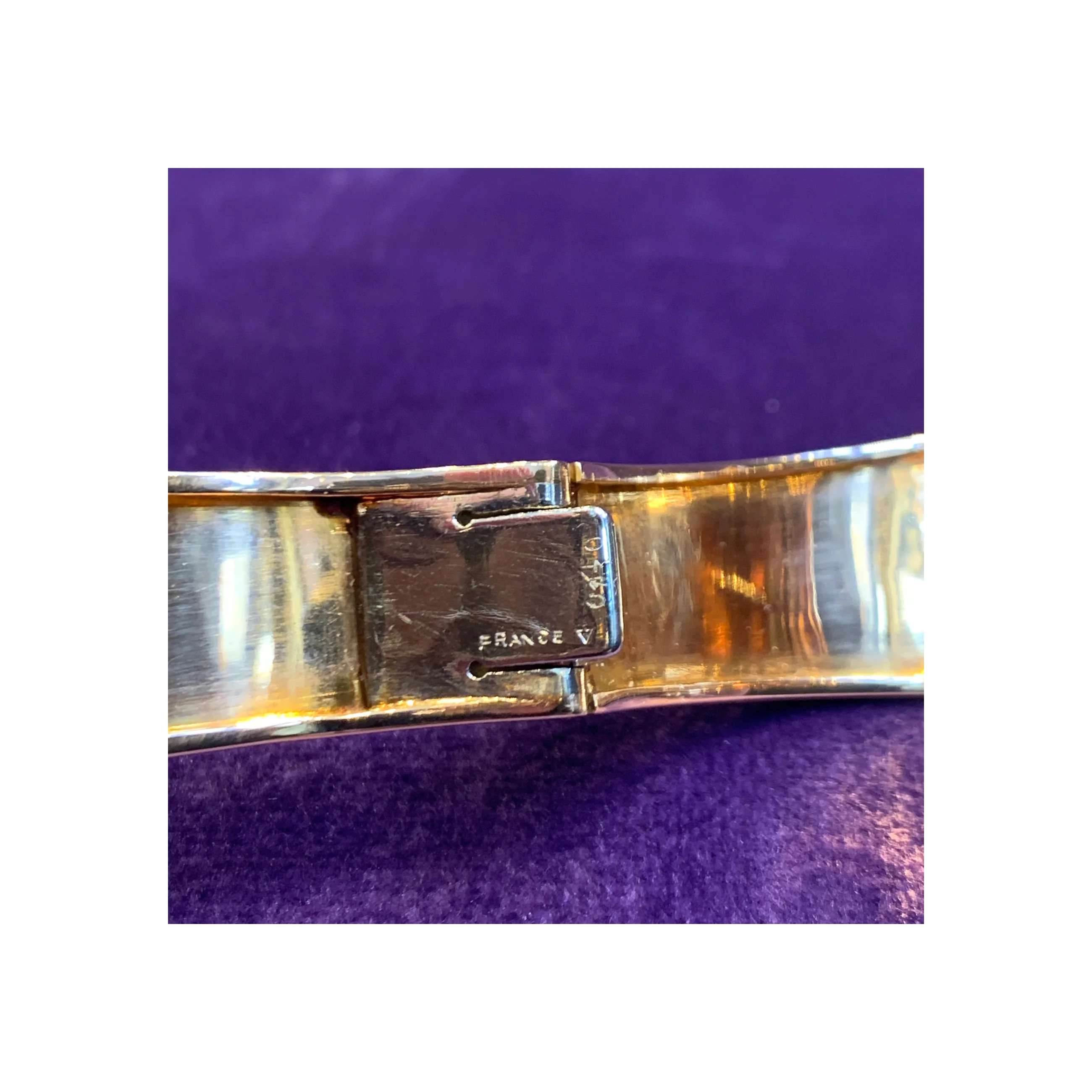 Natural Burmese Sapphire French Double Clip Retro Bangle Bracelet - Image 10