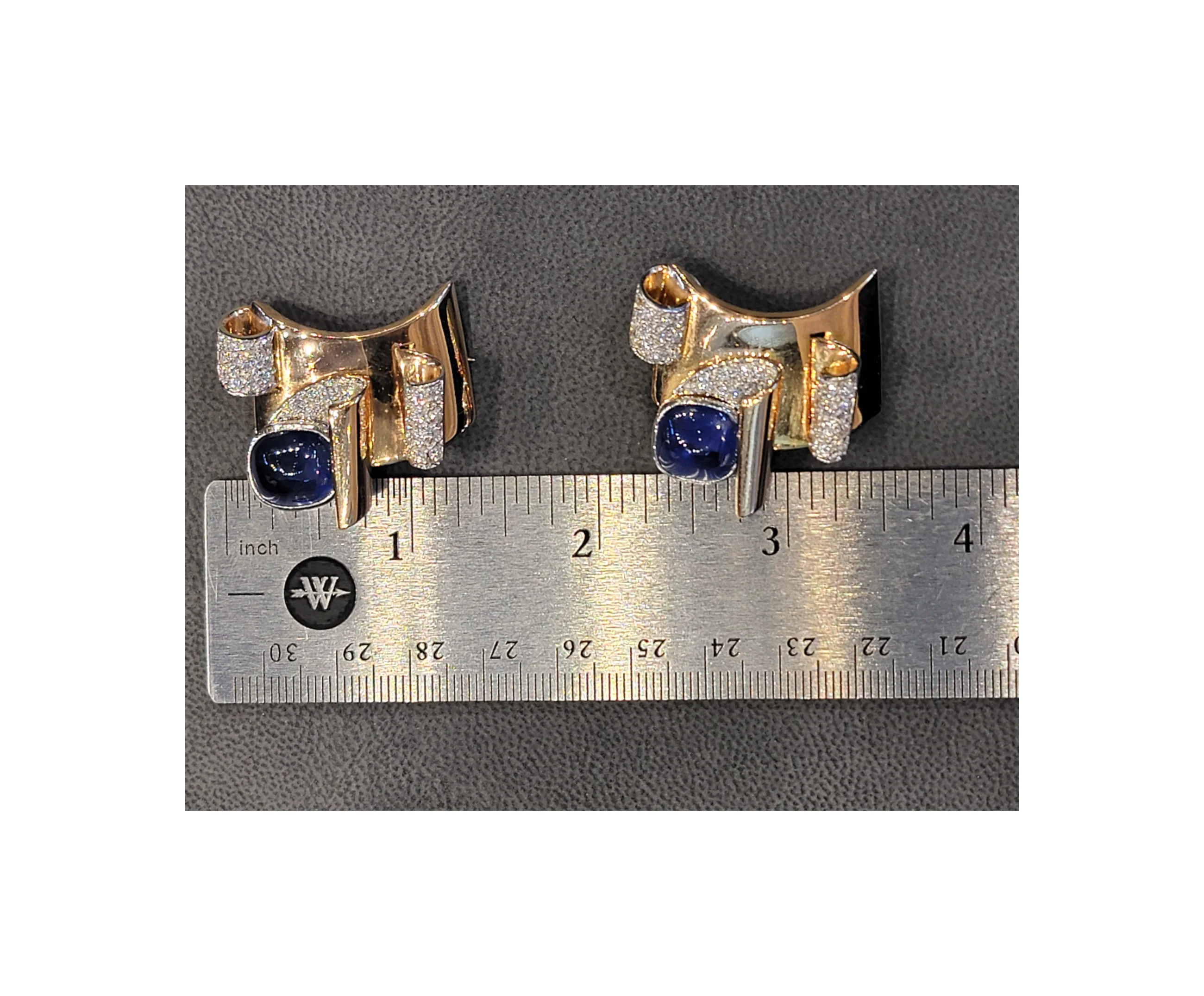 Natural Burmese Sapphire French Double Clip Retro Bangle Bracelet - Image 17