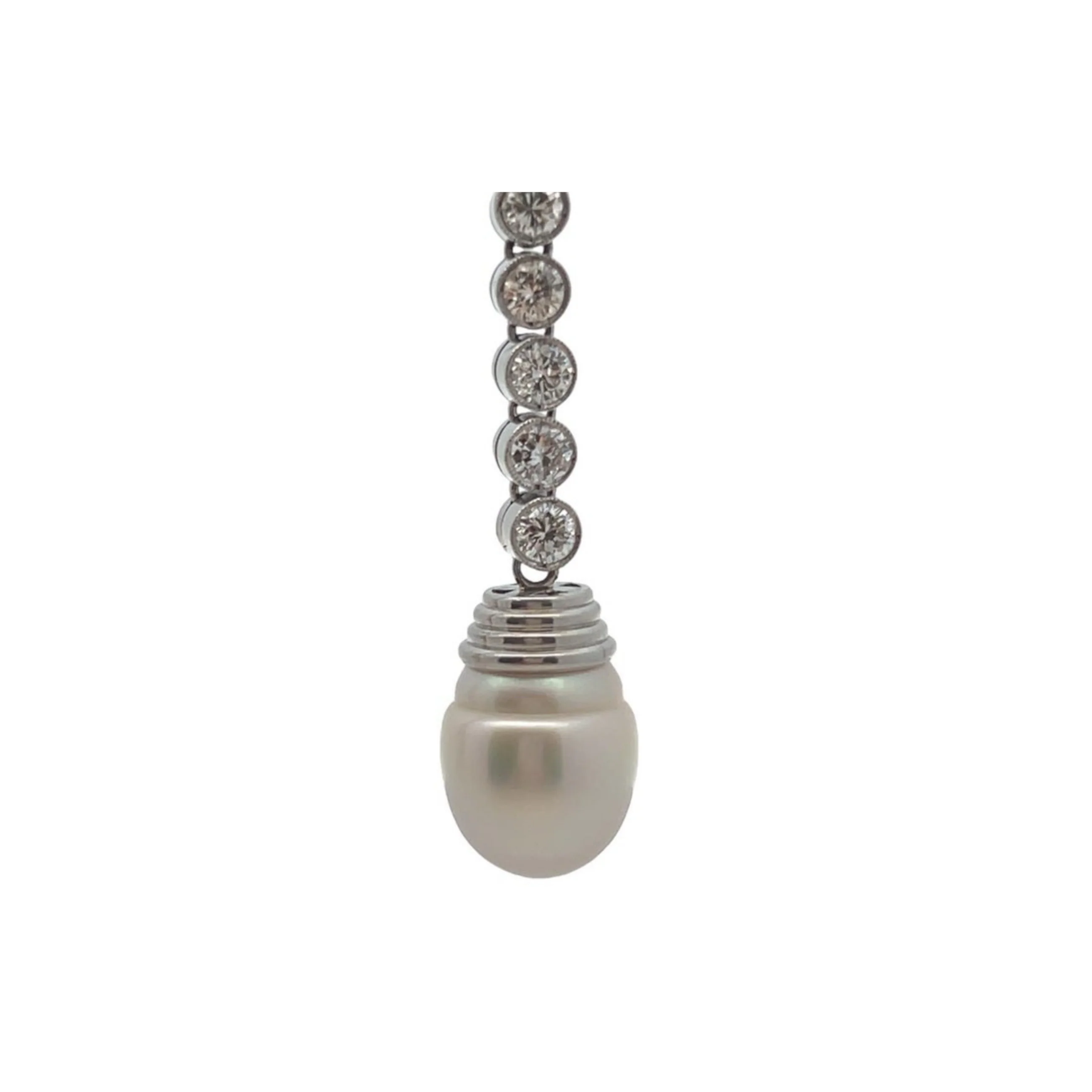 Onyx and Pearl Diamond Earrings - Image 9
