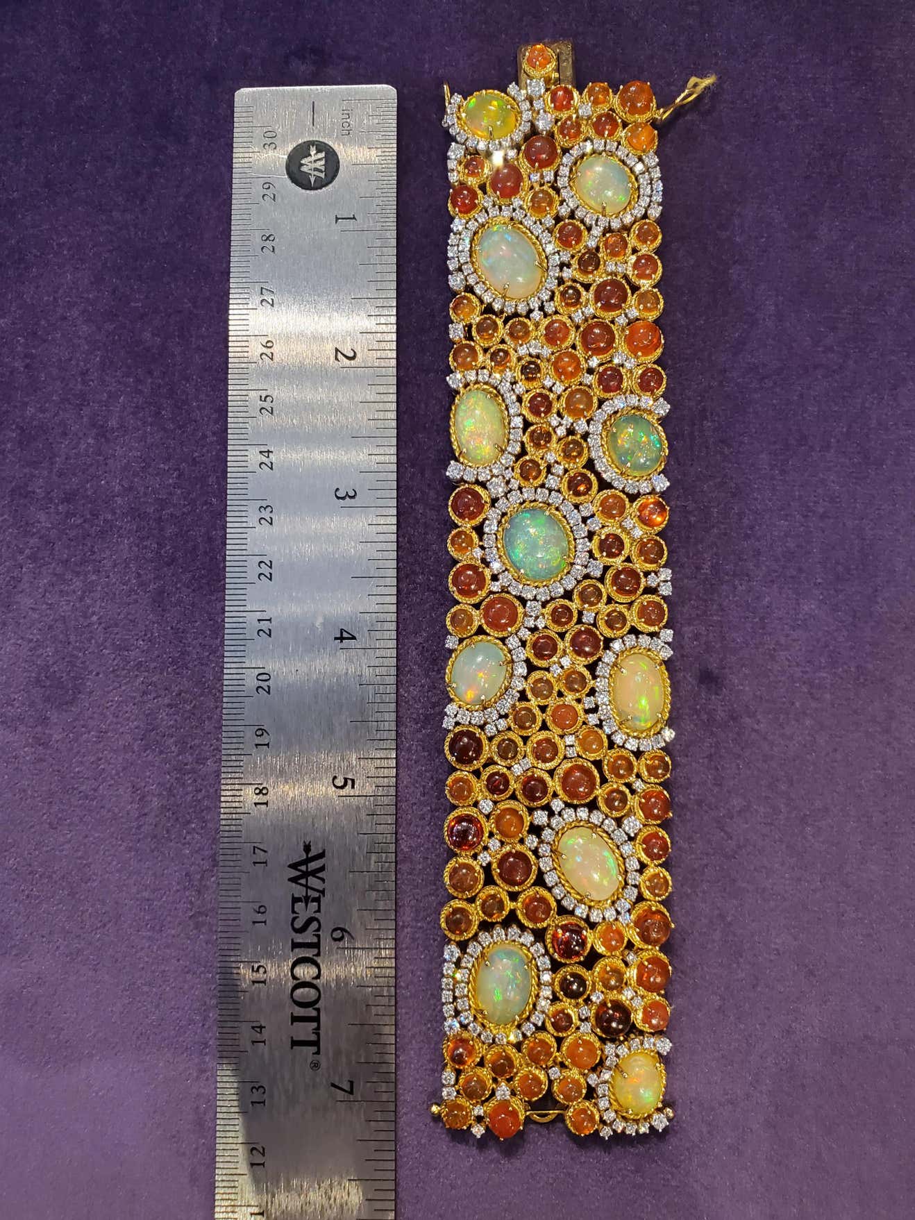 Multi Color Opal & Diamond Bracelet - Image 8