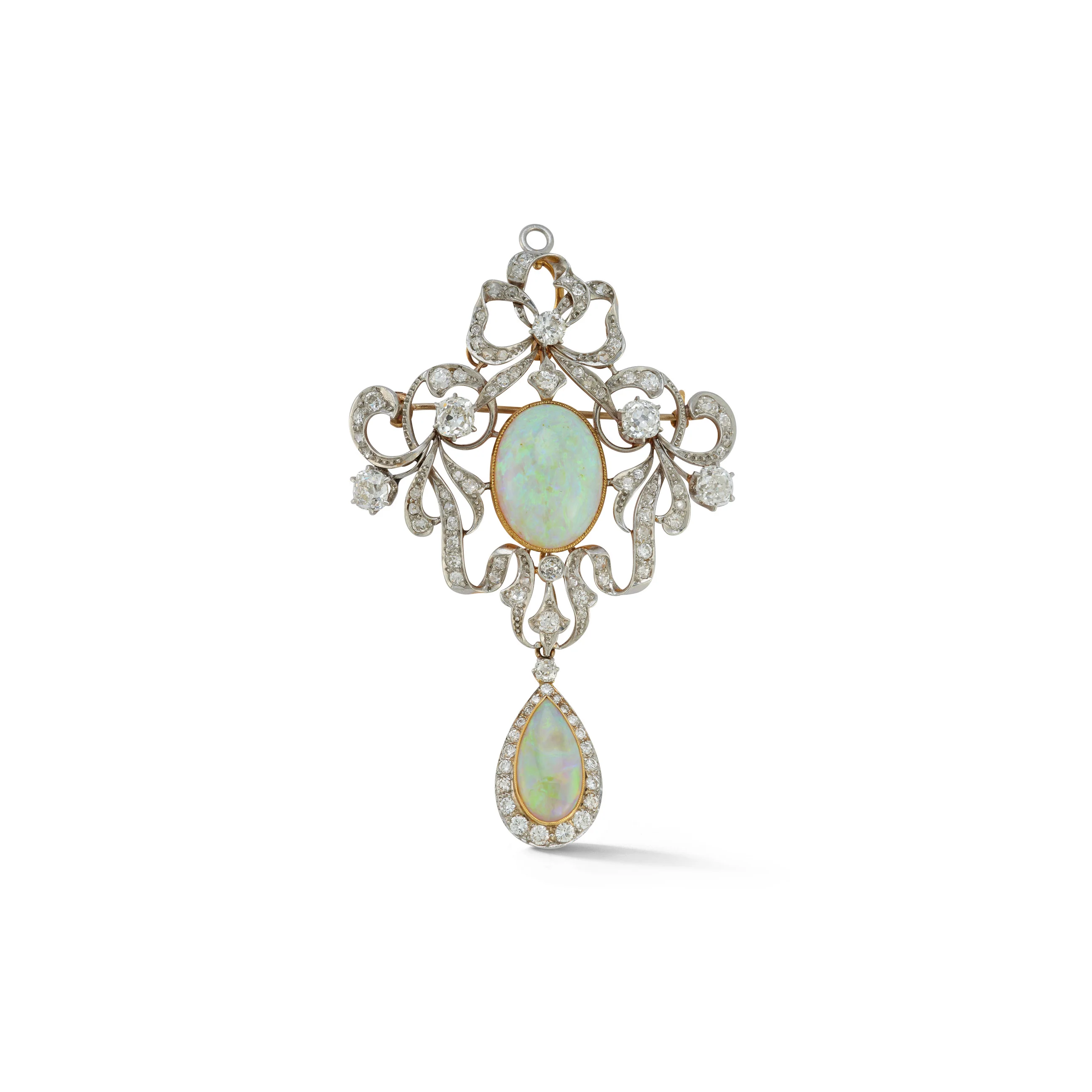 Opal & Diamond Brooch
