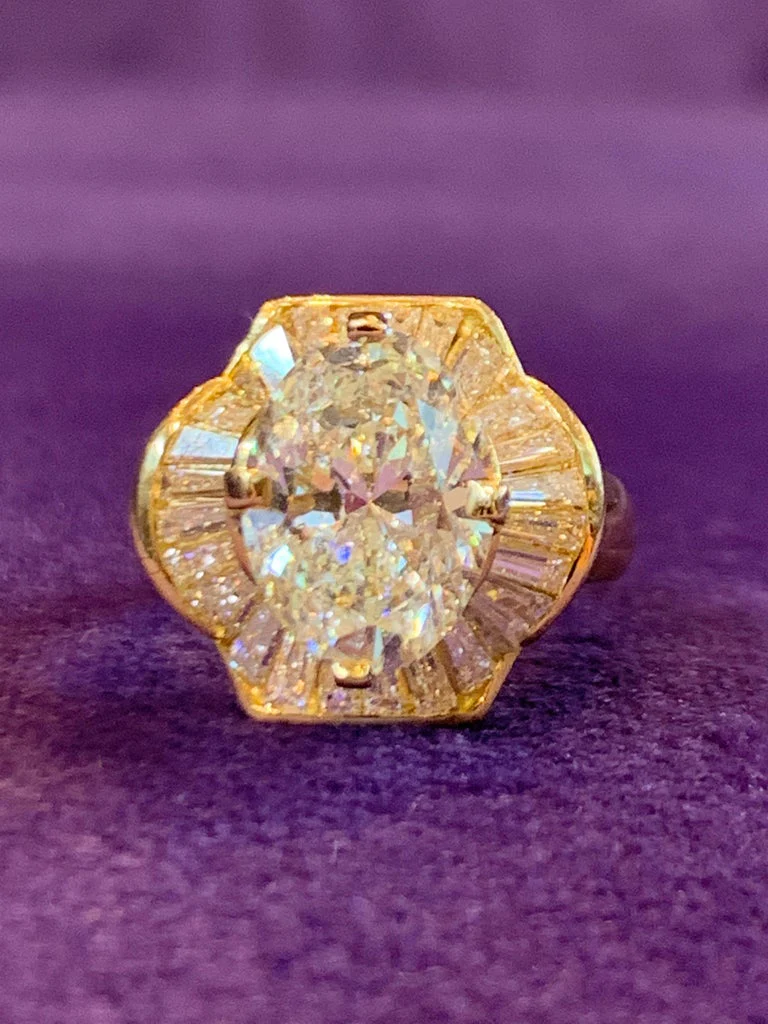 Oval Diamond Cocktail Ring - Image 2