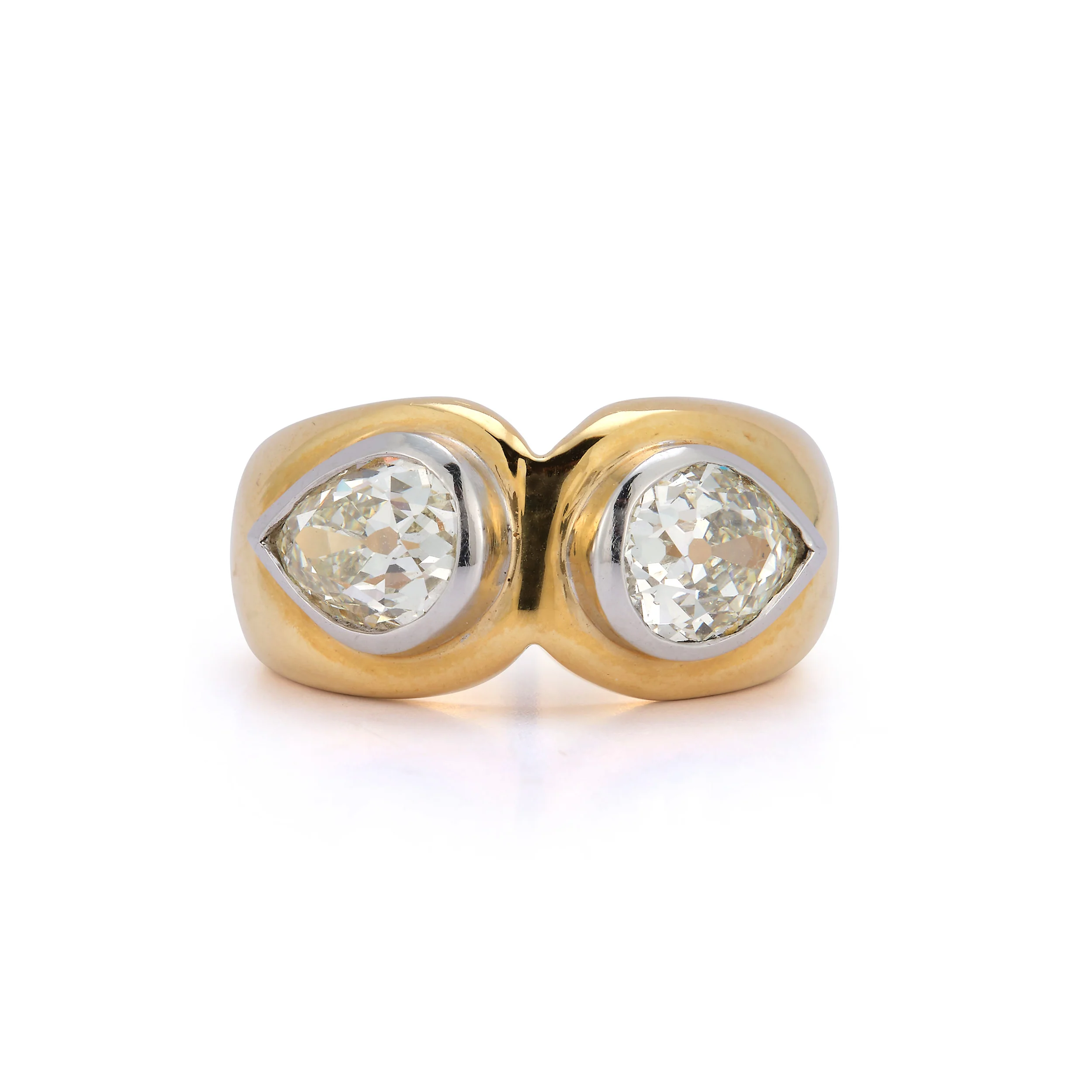 Two Pear Shape Diamond Ring - Image 2