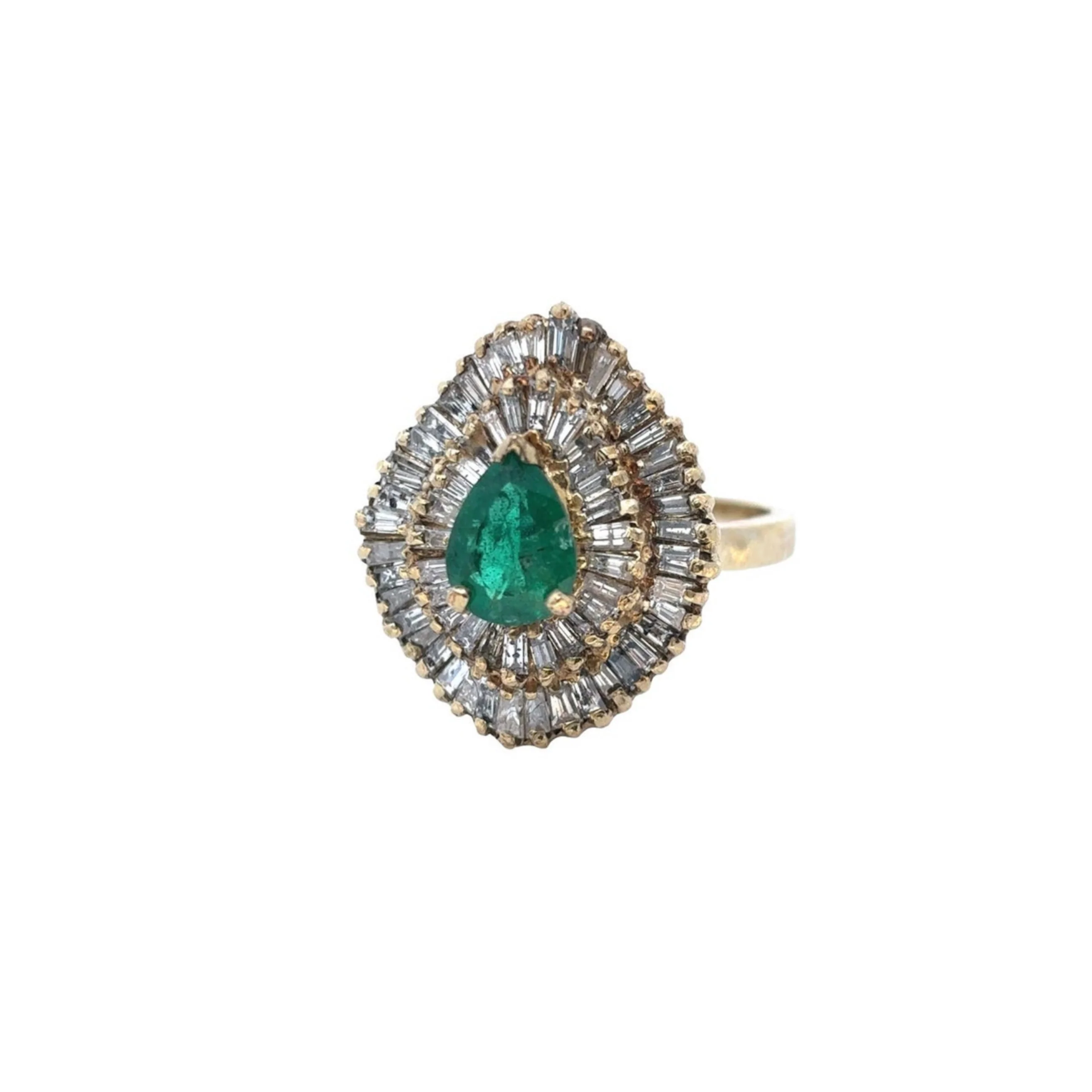Pear Shape Emerald Ballerina Ring - Image 10