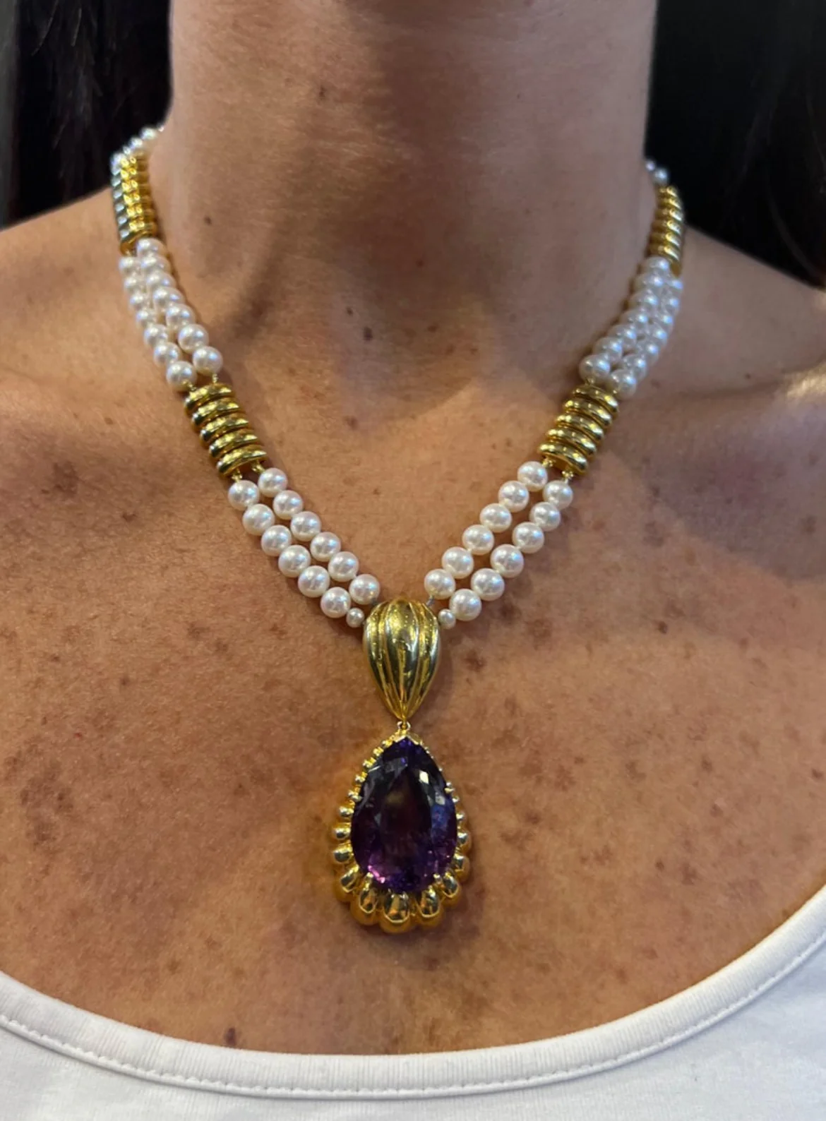 Pearl & Amethyst Necklace - Image 3