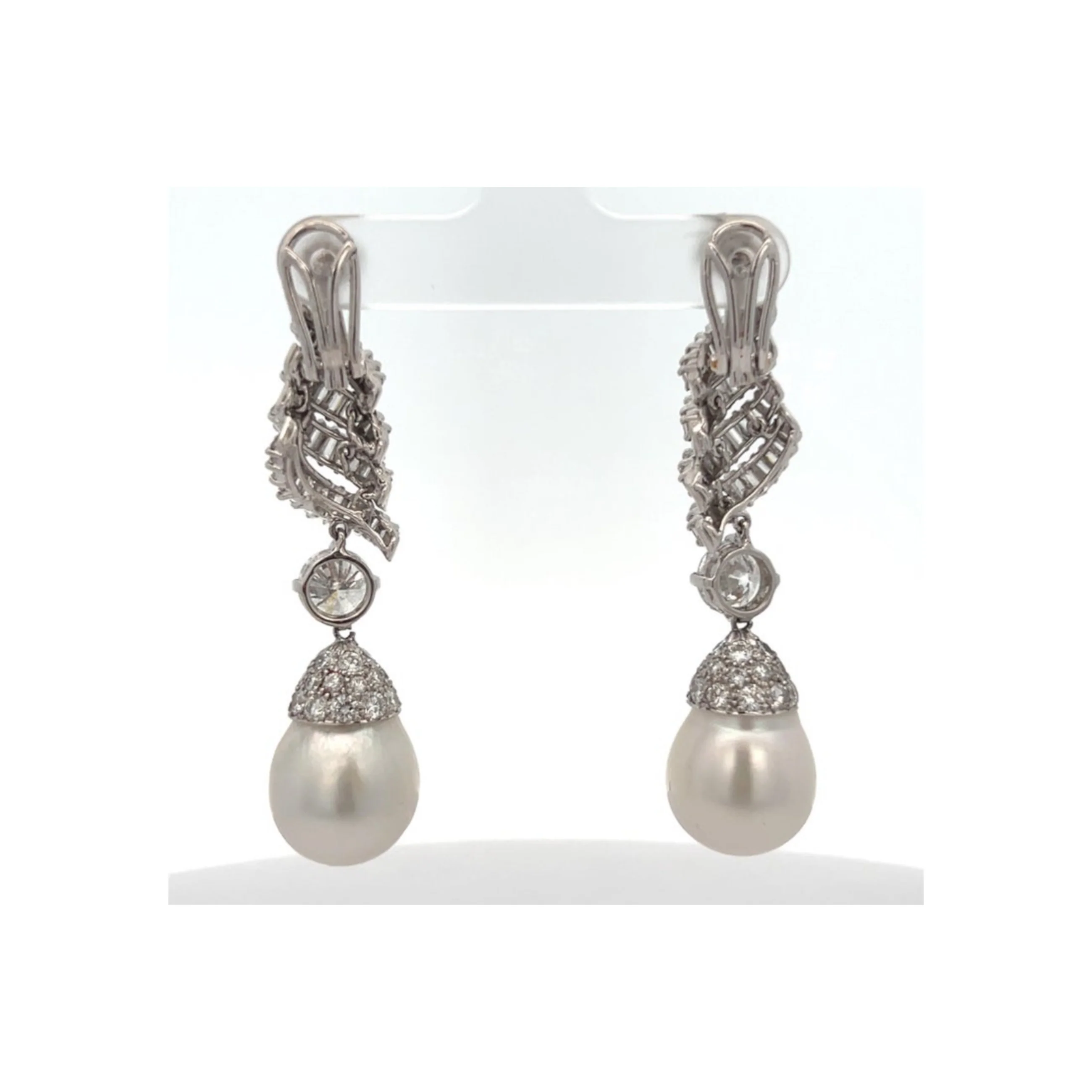 Pearl and Diamond Earrings - Image 8