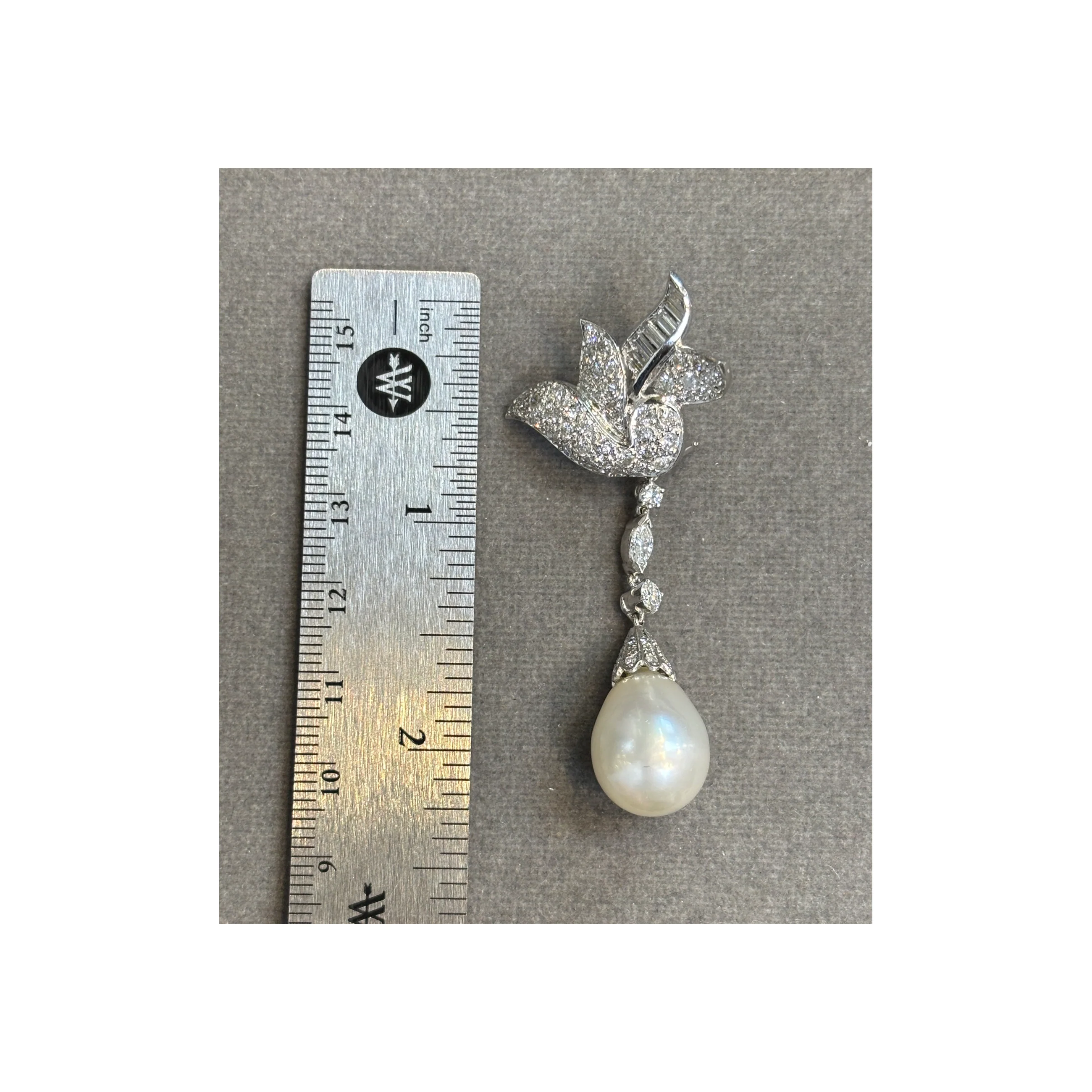 Pearl and Diamond Earrings - Image 8