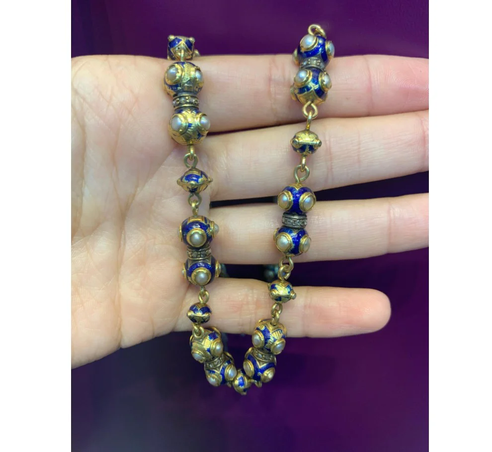 Pearl and Diamond Gold Necklace - Image 3