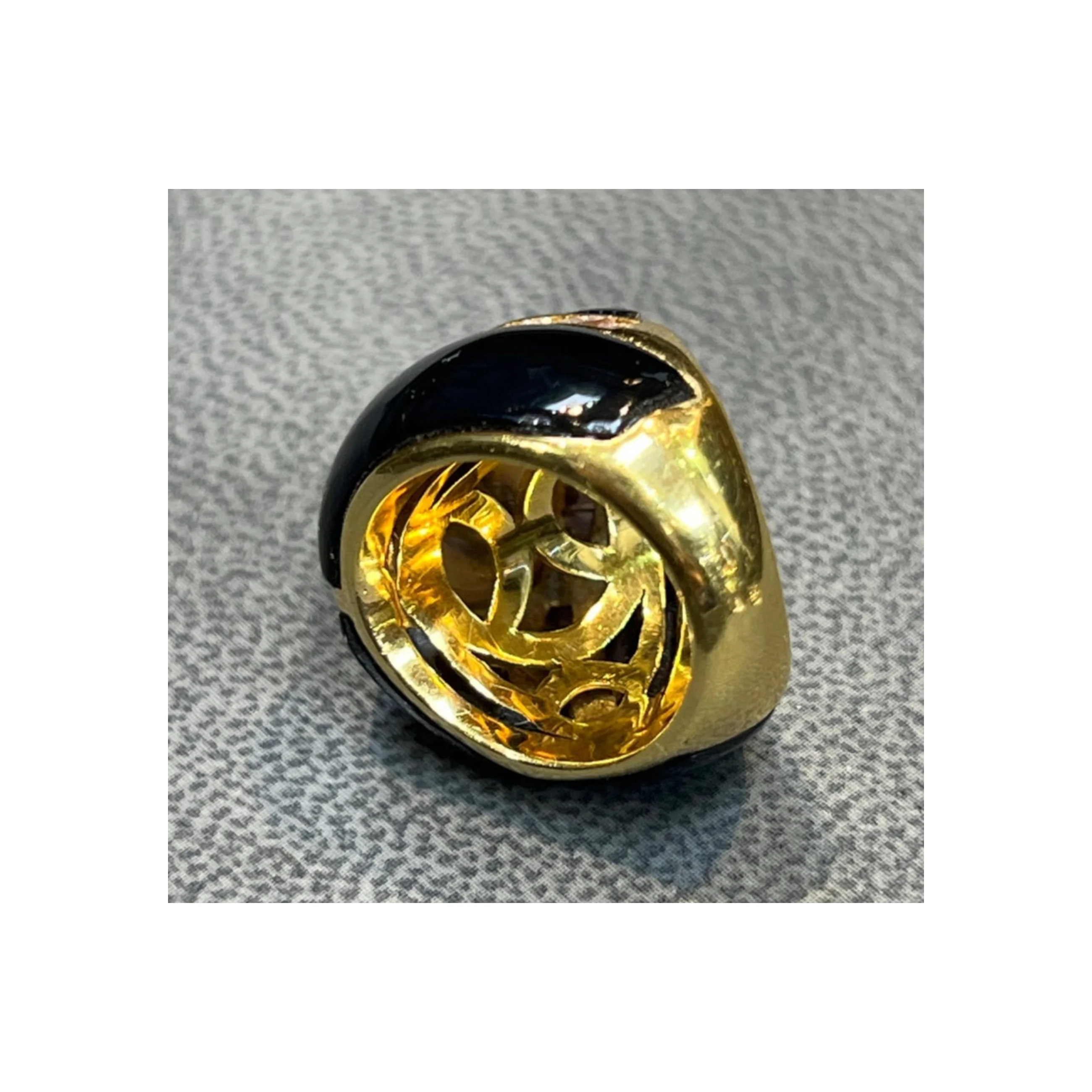 Pearl Diamond and Black Enamel RIng - Image 7