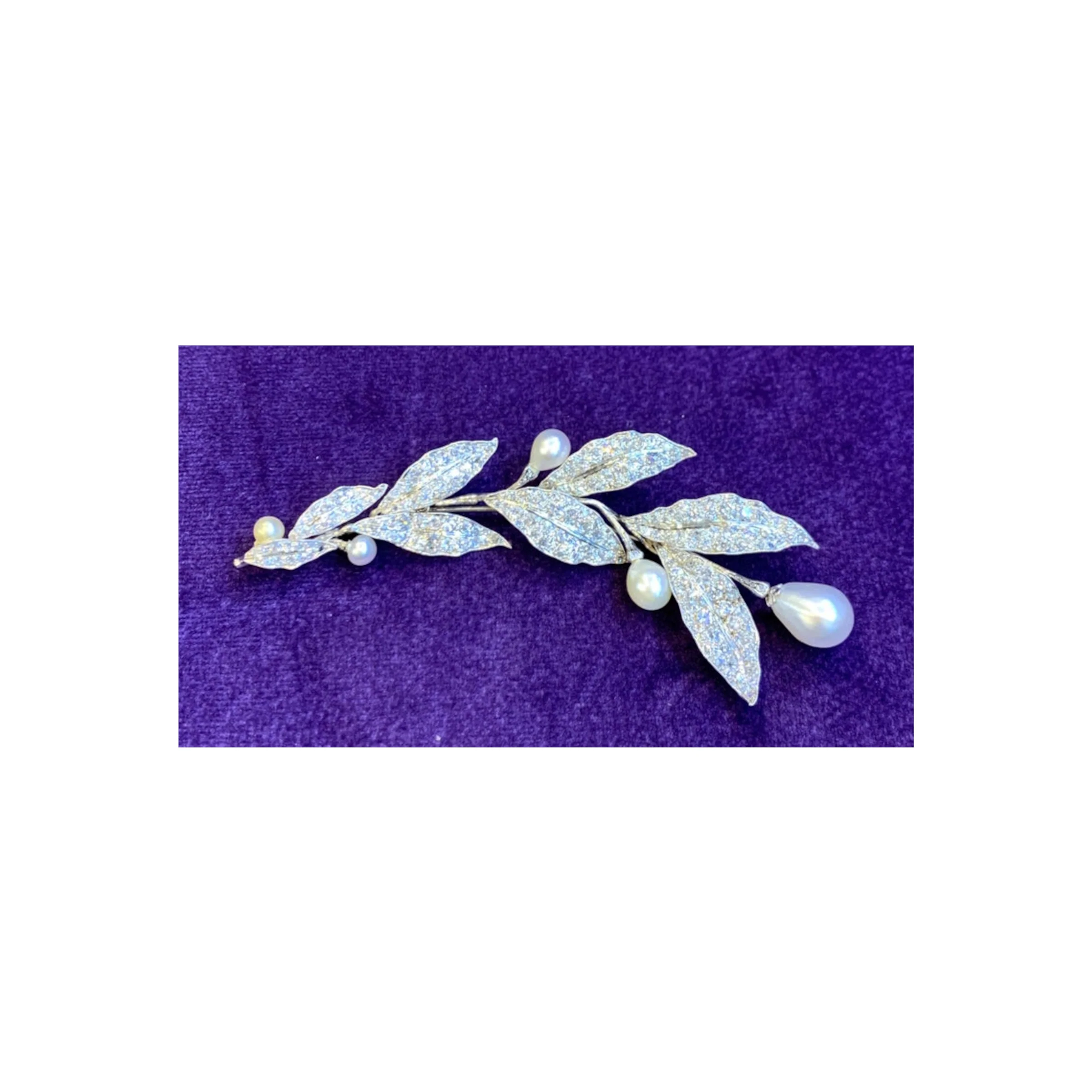 Belle Epoque Natural Pearl and Diamond Flower Brooch or Hairpiece - Image 2
