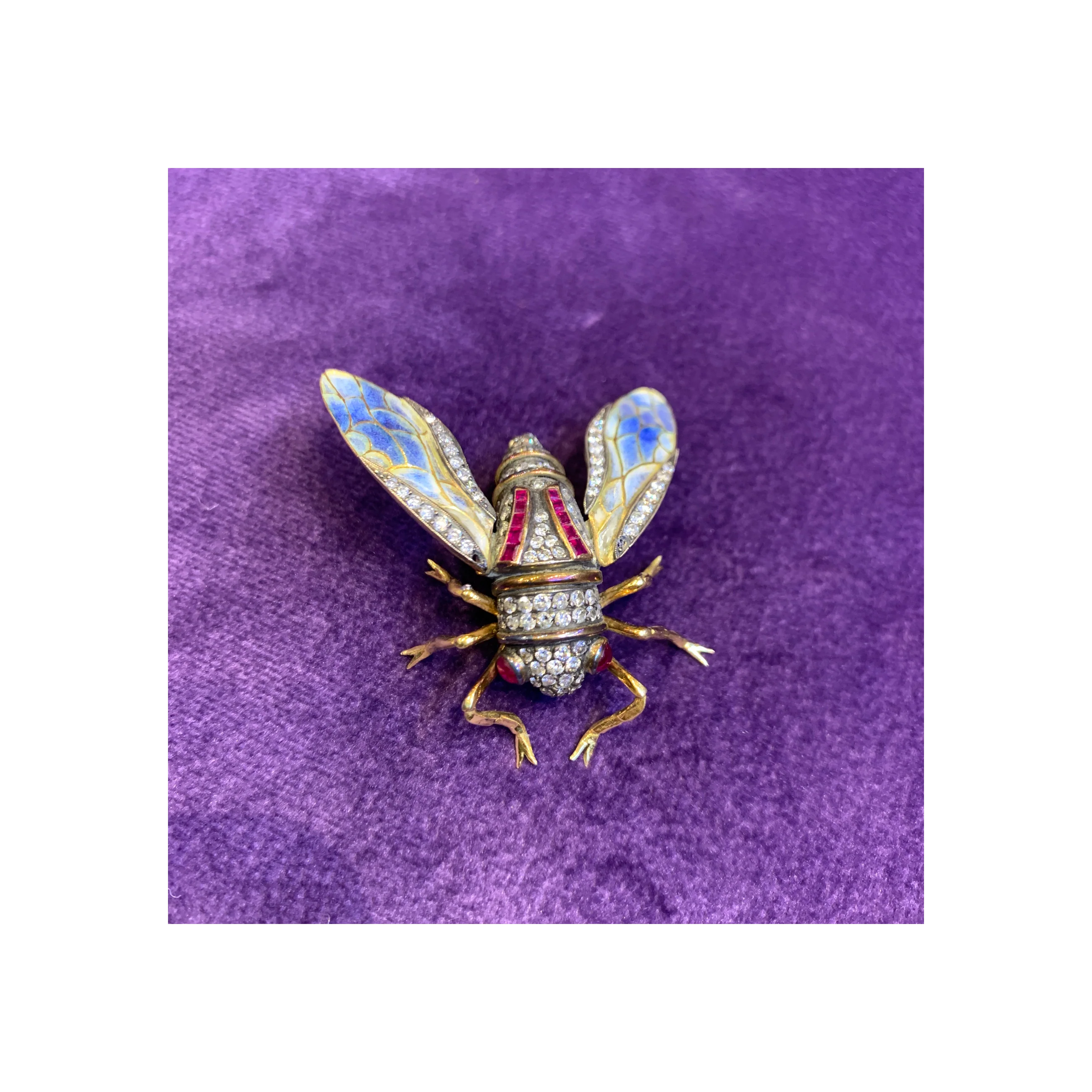Plique a Jour Cicada Brooch - Image 10