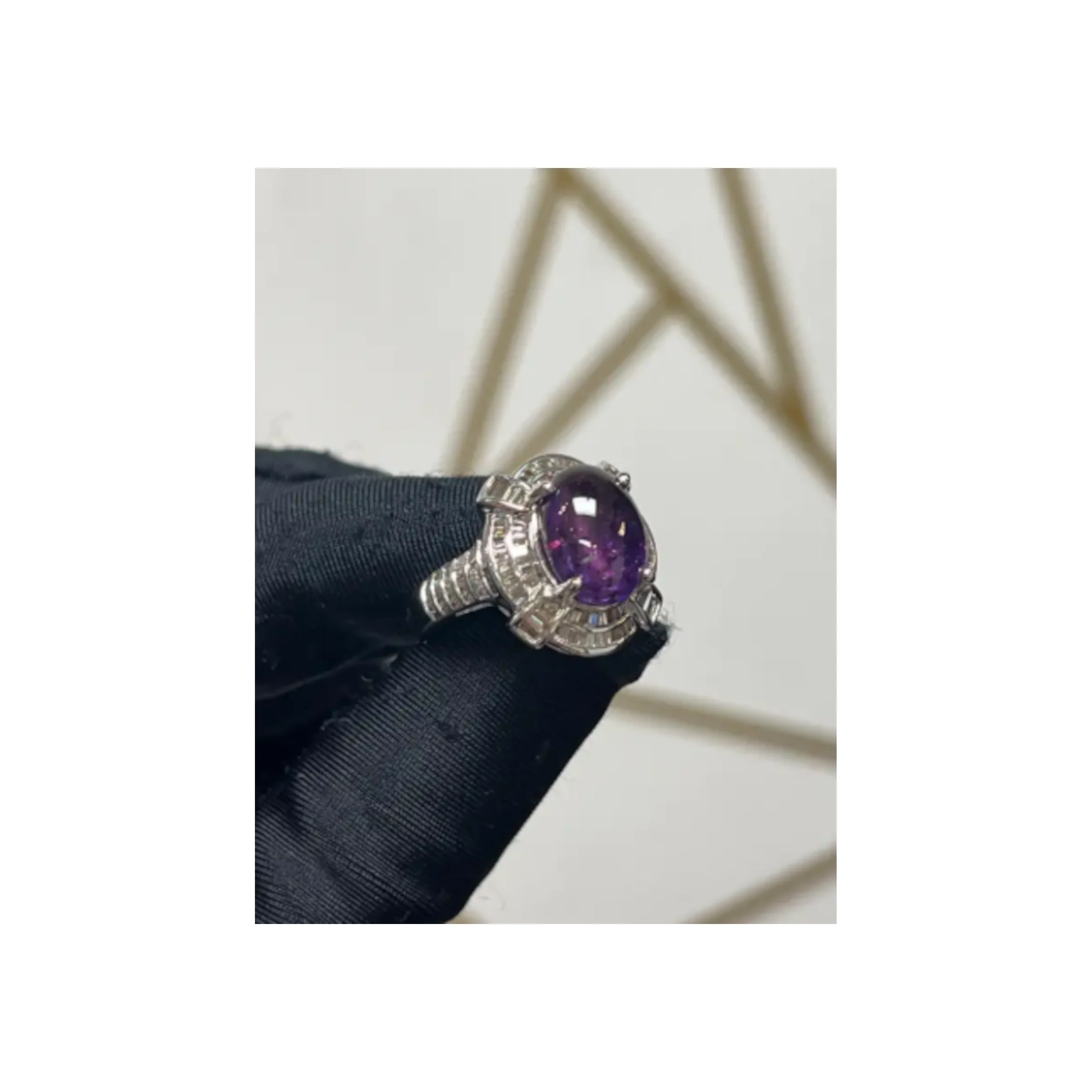 Purple Cabochon Sapphire Ring - Image 3