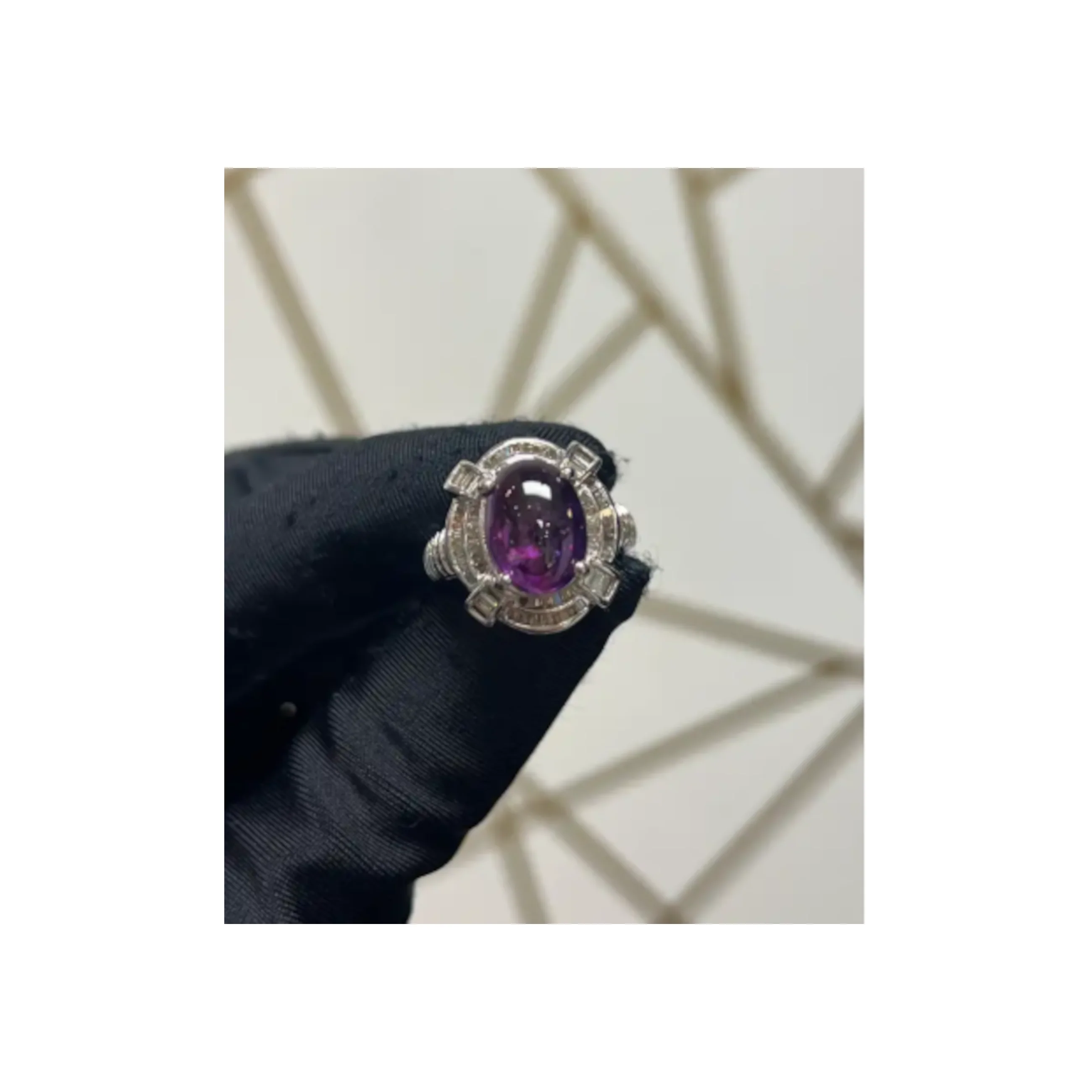 Purple Cabochon Sapphire Ring - Image 4