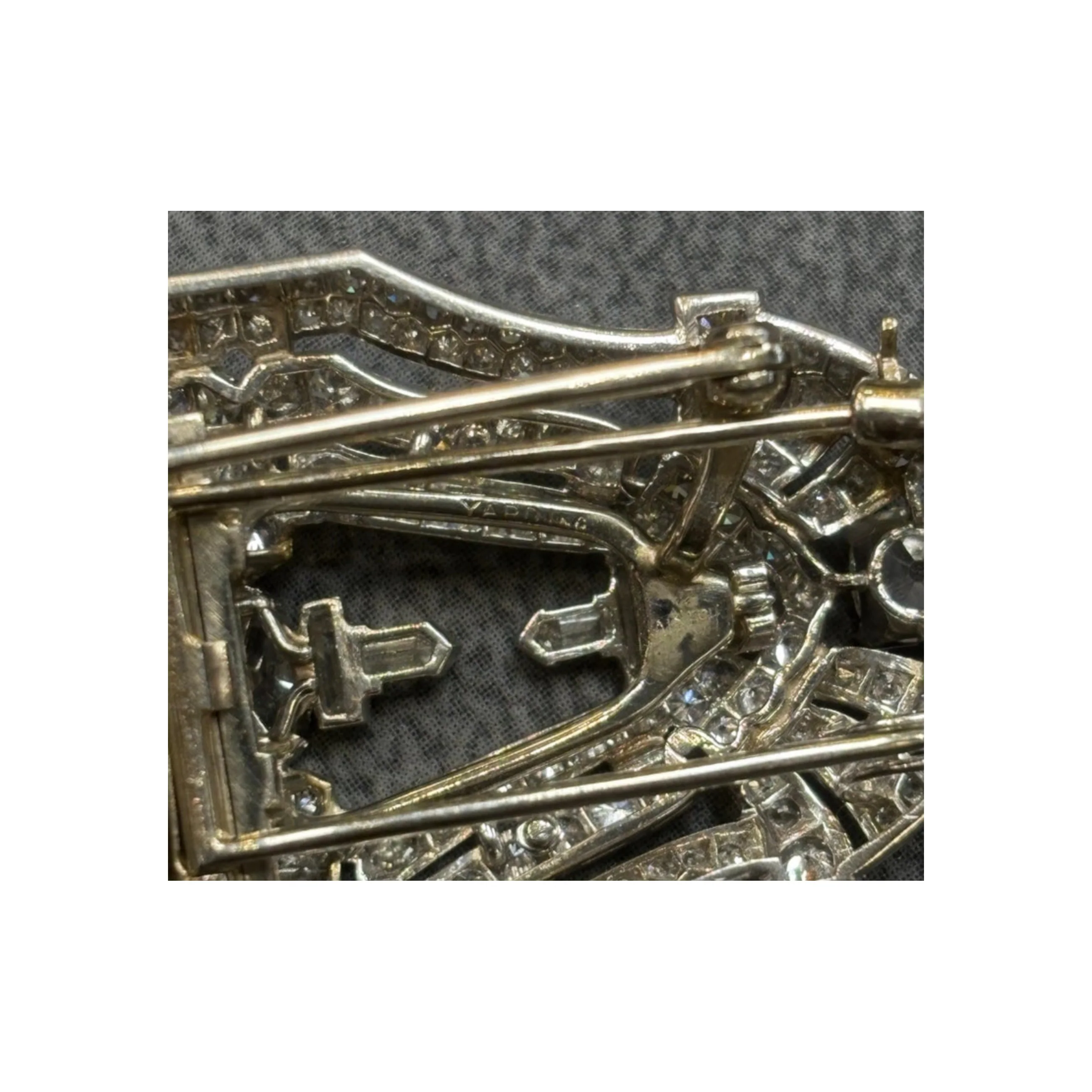 Raymond Yard Art Deco Diamond Double Clip Brooch - Image 3