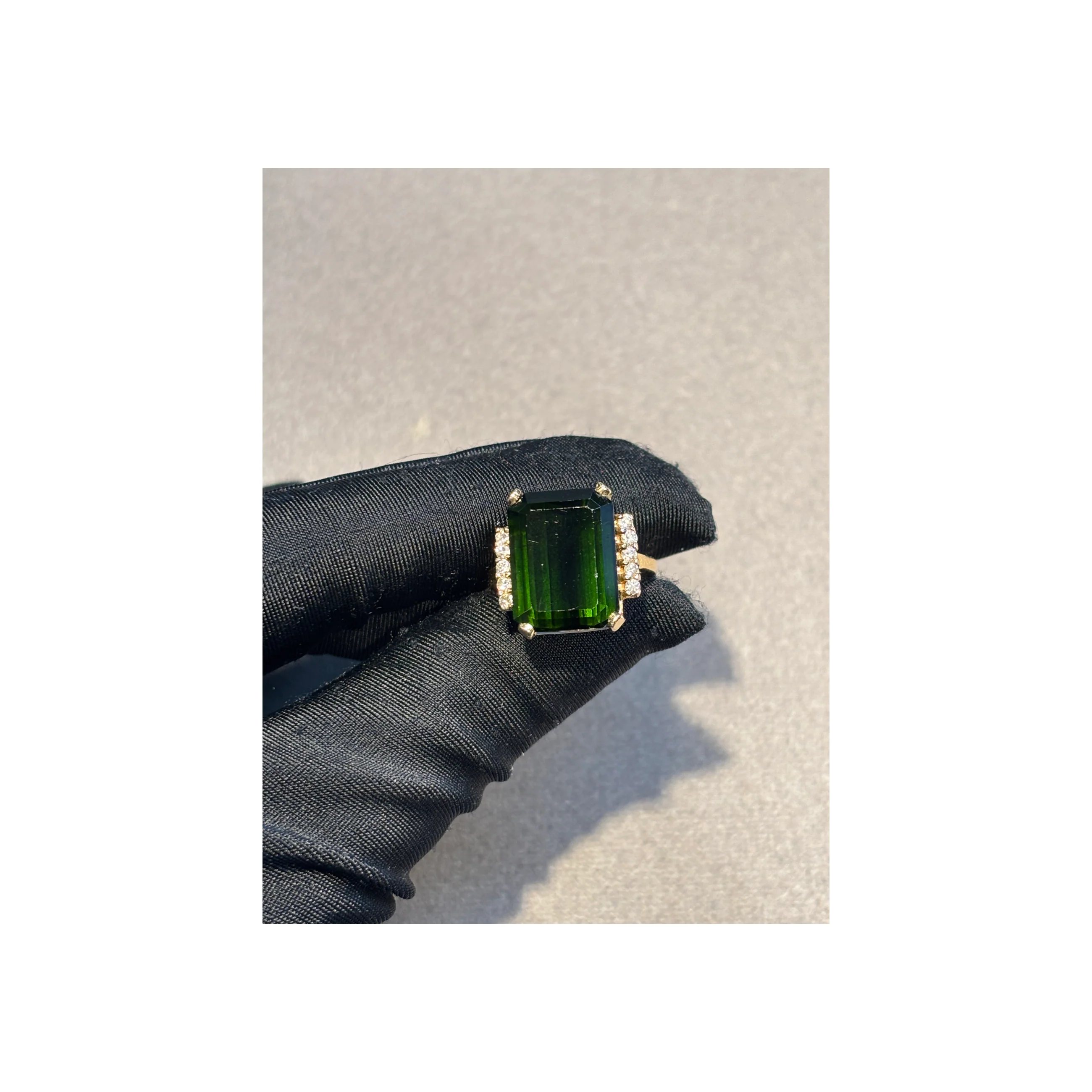 Retro Tourmaline and Diamond Ring - Image 3