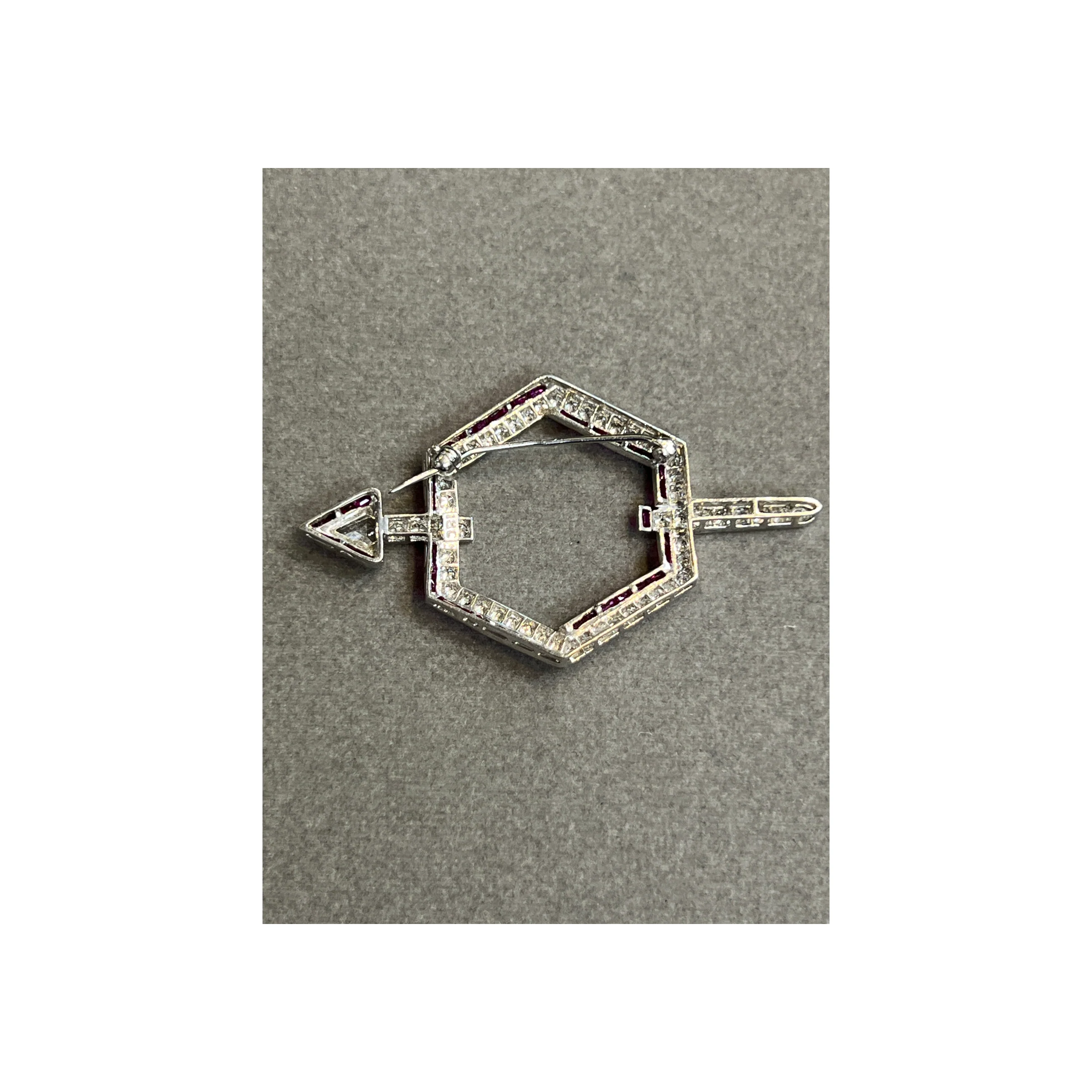 Ruby and Diamond Arrow Brooch - Image 5