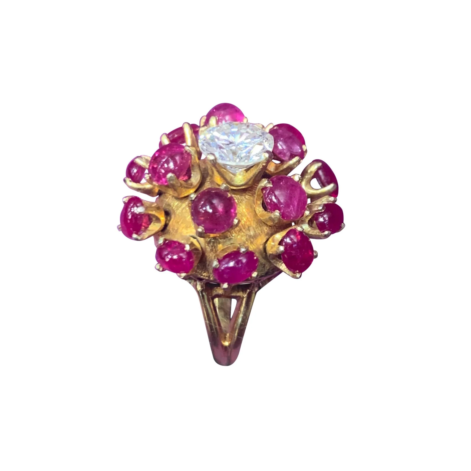 Ruby and Diamond En Tremblant Cocktail Ring - Image 4