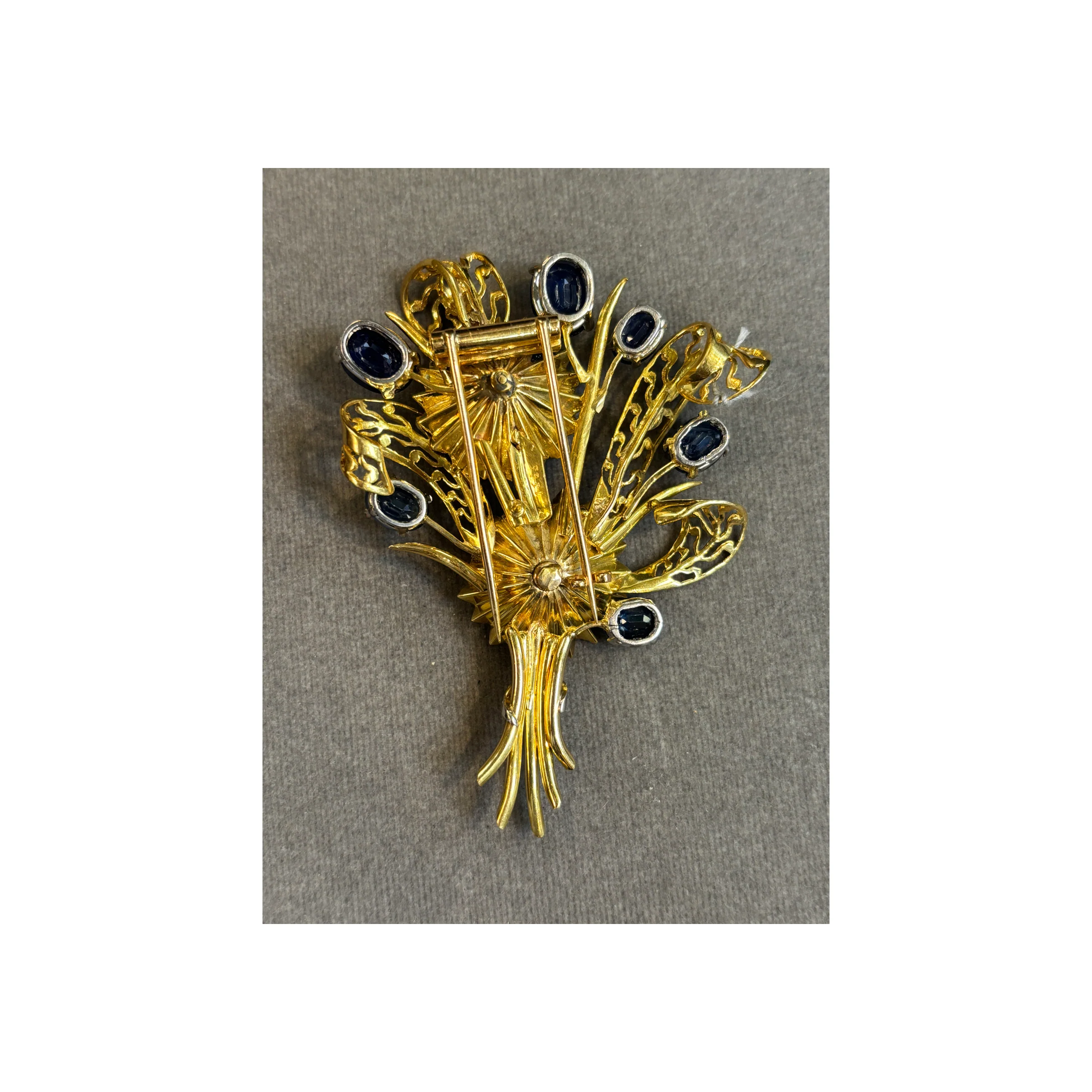 Sapphire and Diamond Bouquet Brooch - Image 5