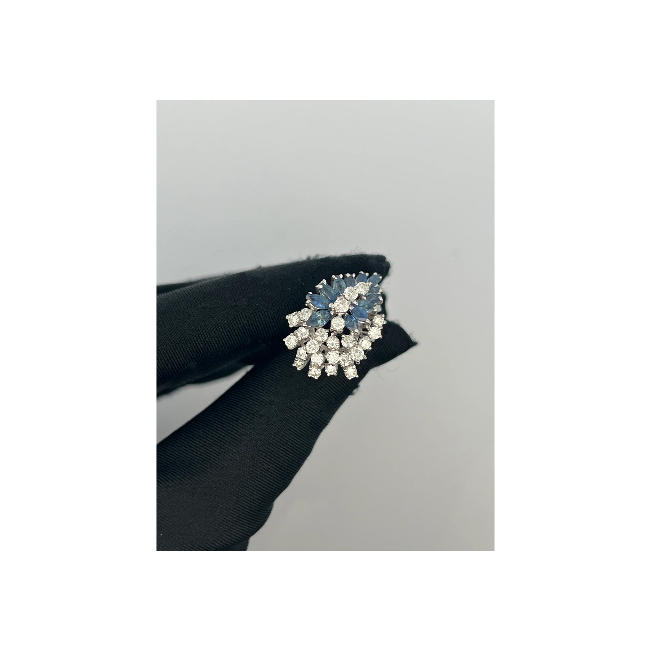 Sapphire and Diamond Cluster Ring - Image 3