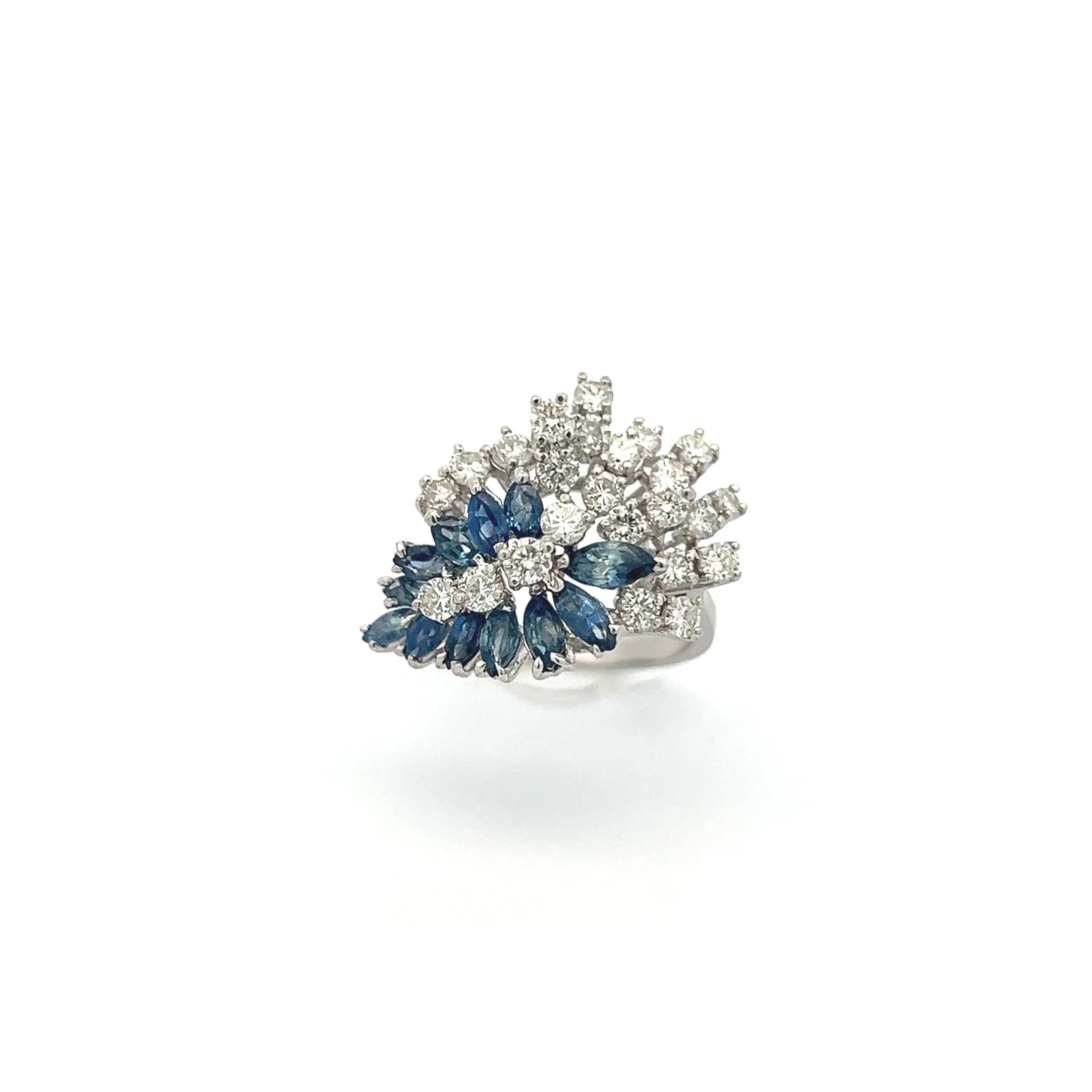 Sapphire and Diamond Cluster Ring - Image 4