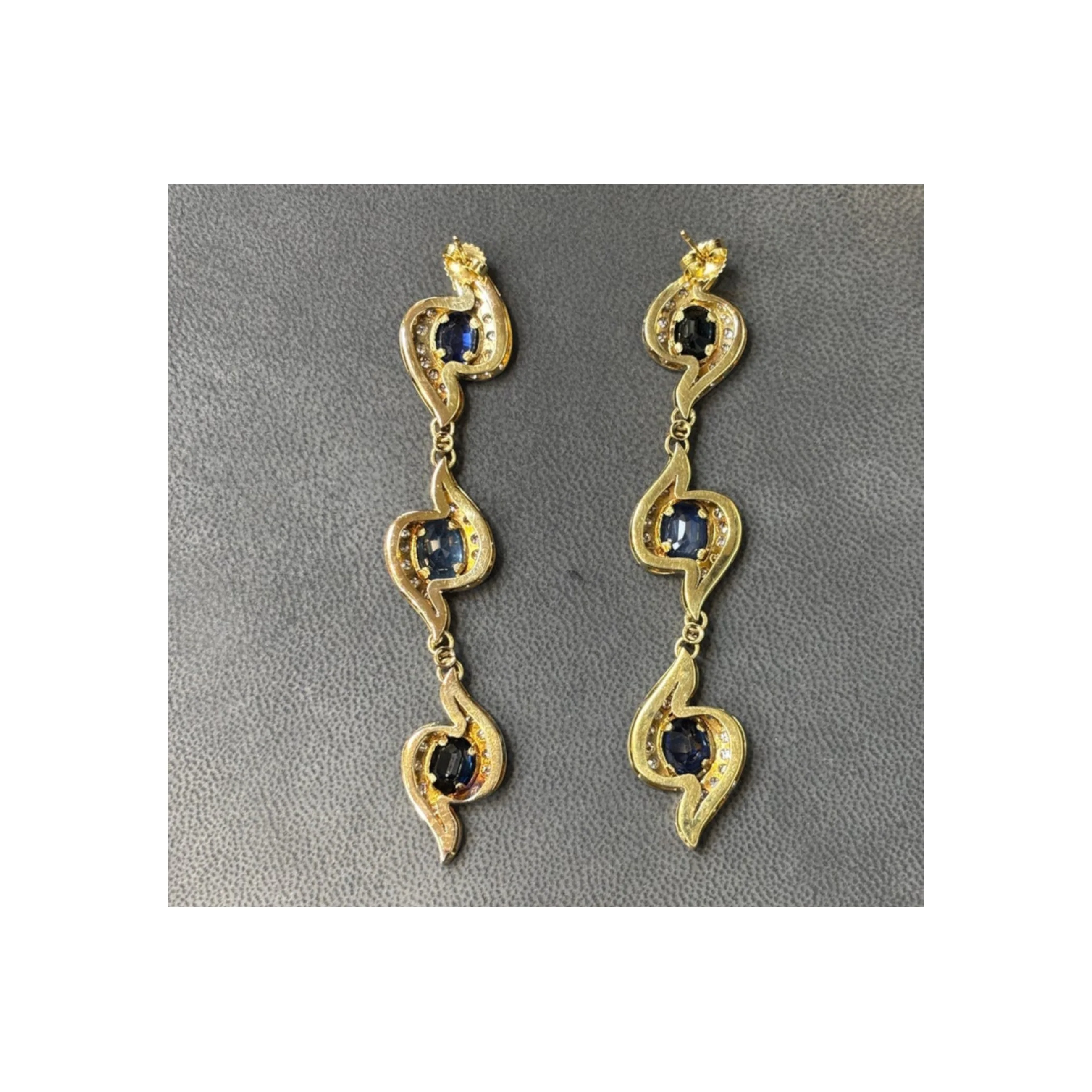 Sapphire And Diamond Dangle Earrings - Image 5