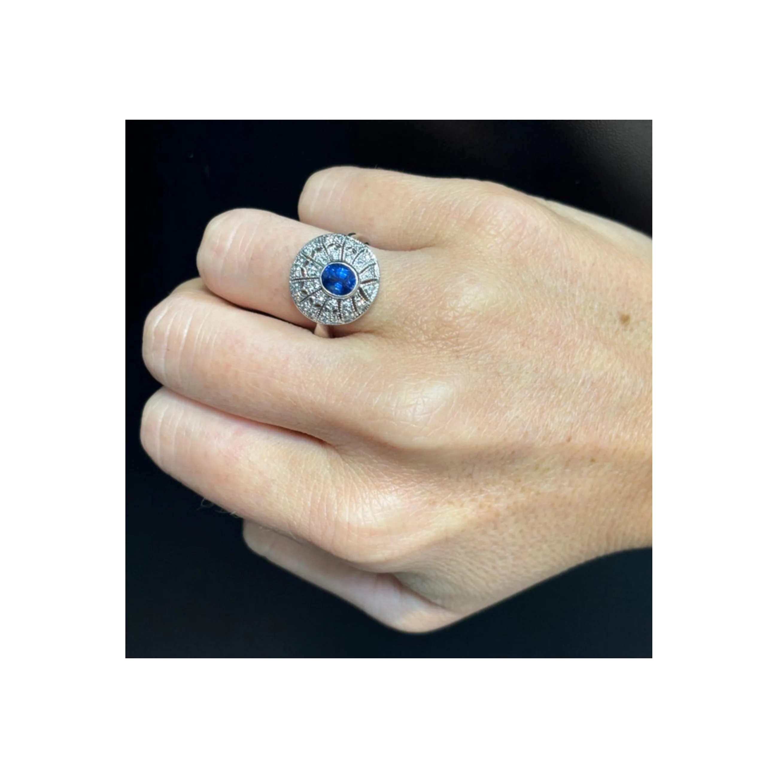 Sapphire And Diamond Disc Ring - Image 2