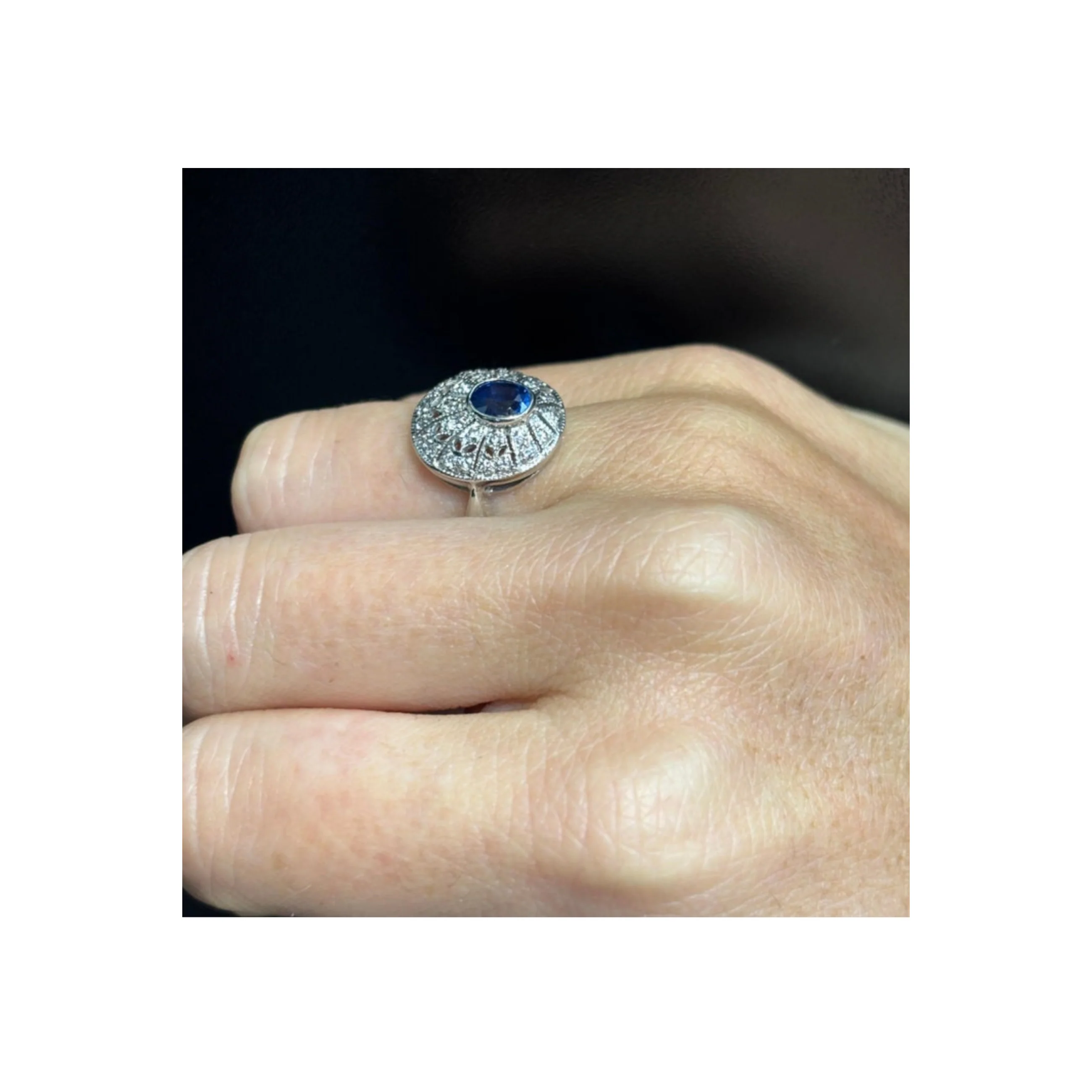 Sapphire And Diamond Disc Ring - Image 3