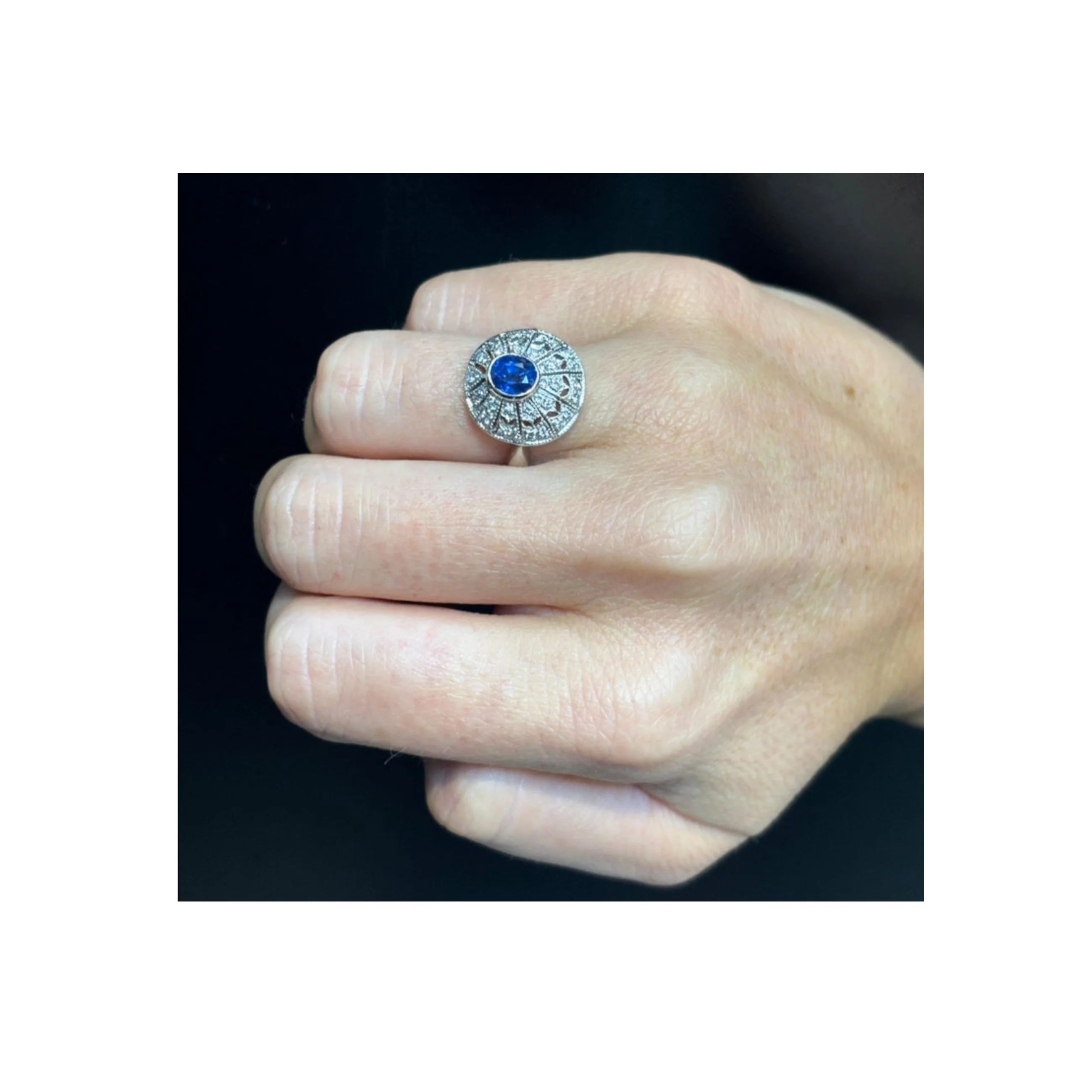 Sapphire And Diamond Disc Ring - Image 4