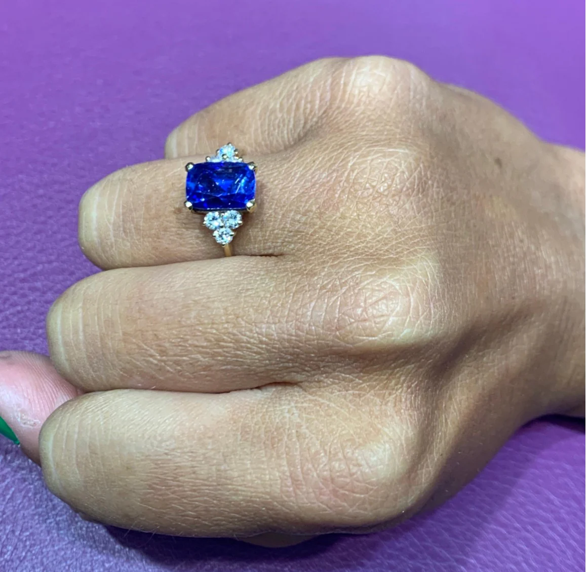 Sapphire and Diamond Gold Cocktail Ring - Image 2