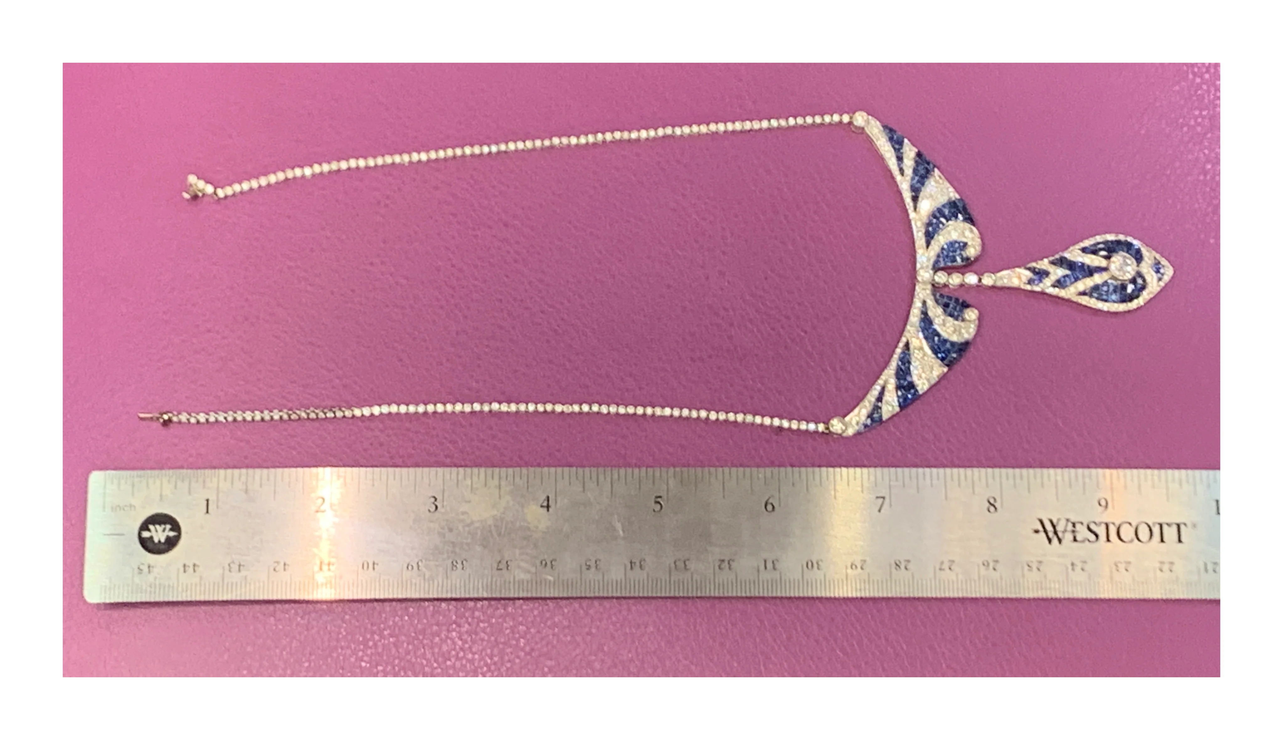 Invisible Set Sapphire and Diamond Necklace - Image 6