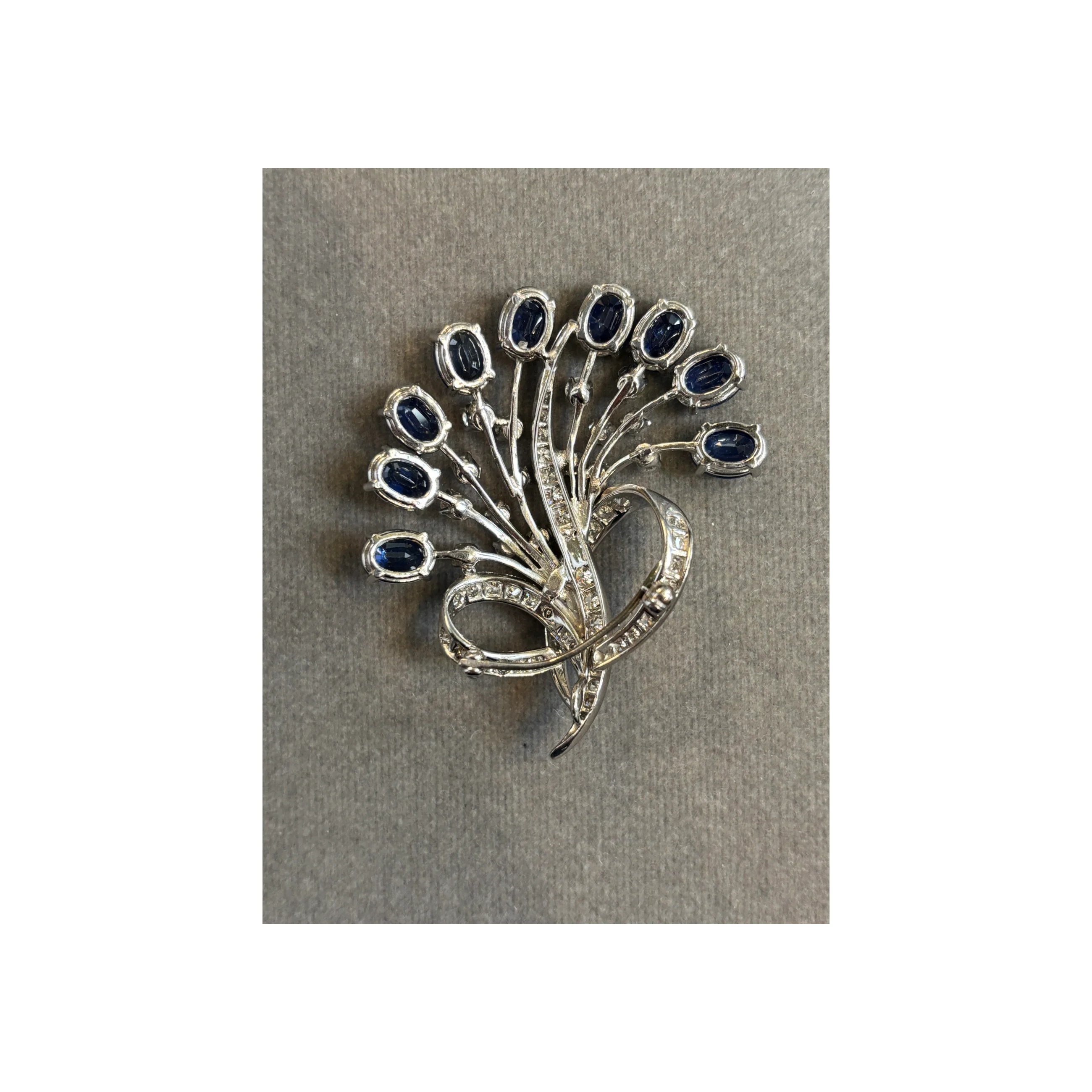 Sapphire and Diamond Spray Brooch - Image 5