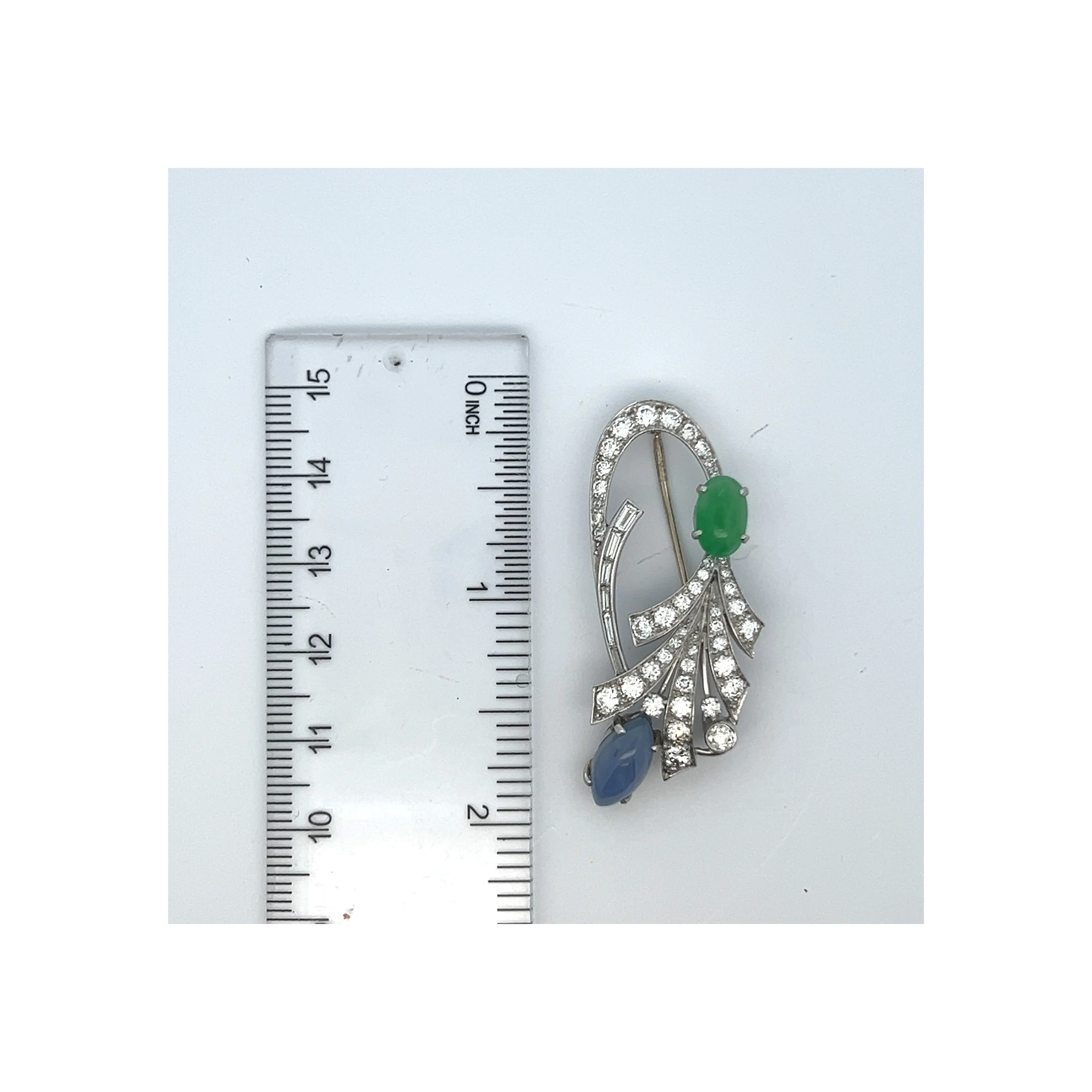 Sapphire and Jade Brooch - Image 4