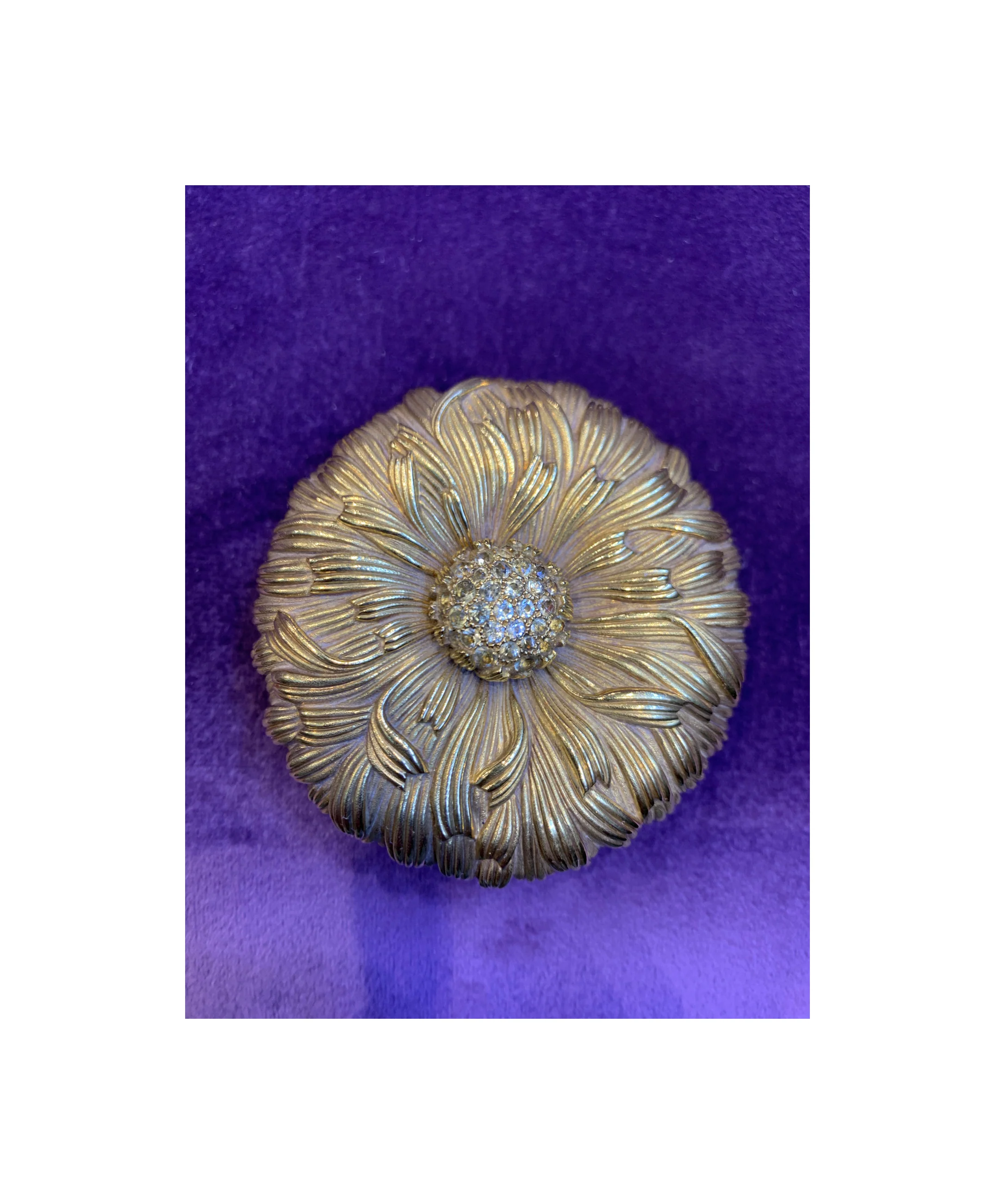 Schlumberger for Tiffany & Co. Yellow Sapphire & Gold Floral Compact Mirror - Image 6