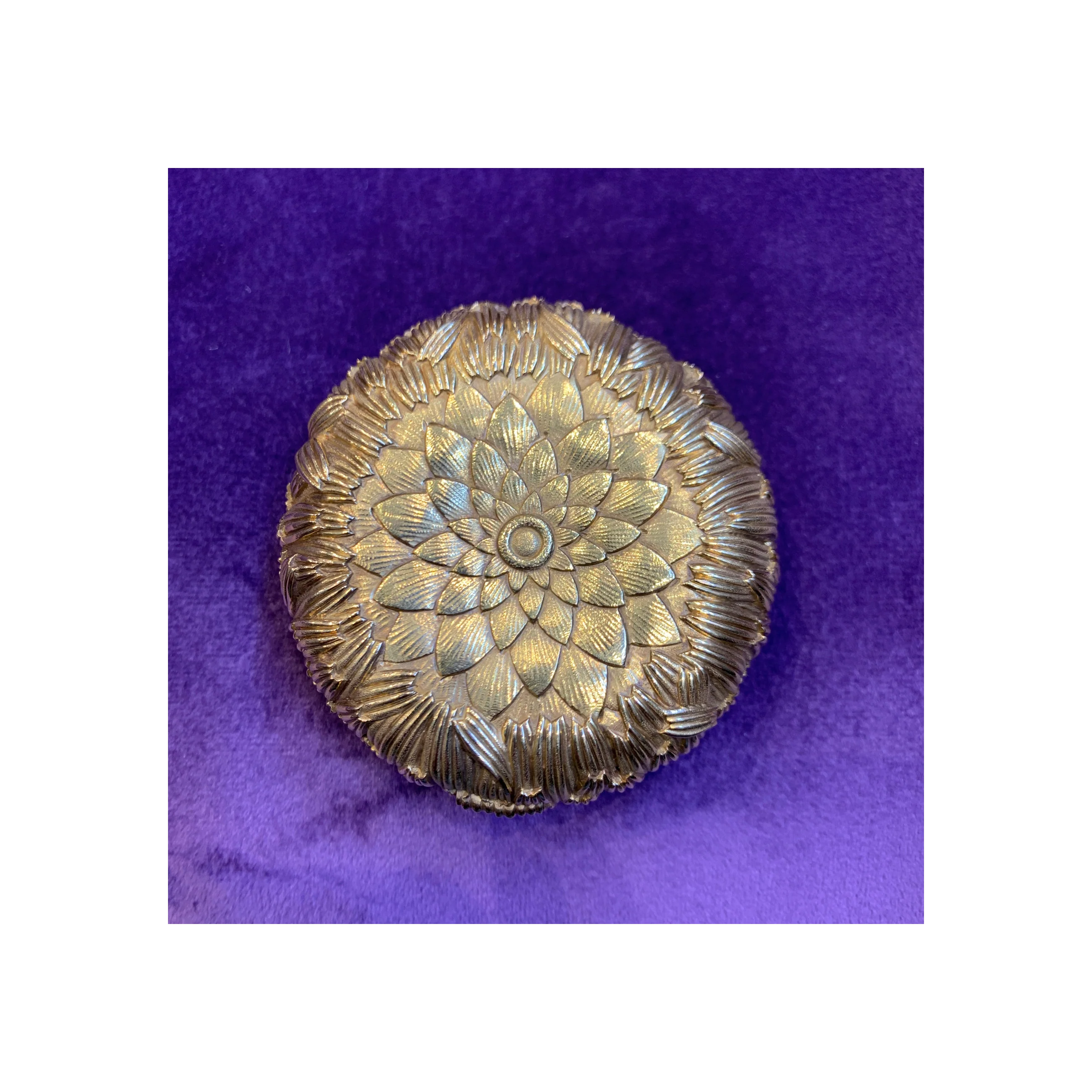 Schlumberger for Tiffany & Co. Yellow Sapphire & Gold Floral Compact Mirror - Image 7