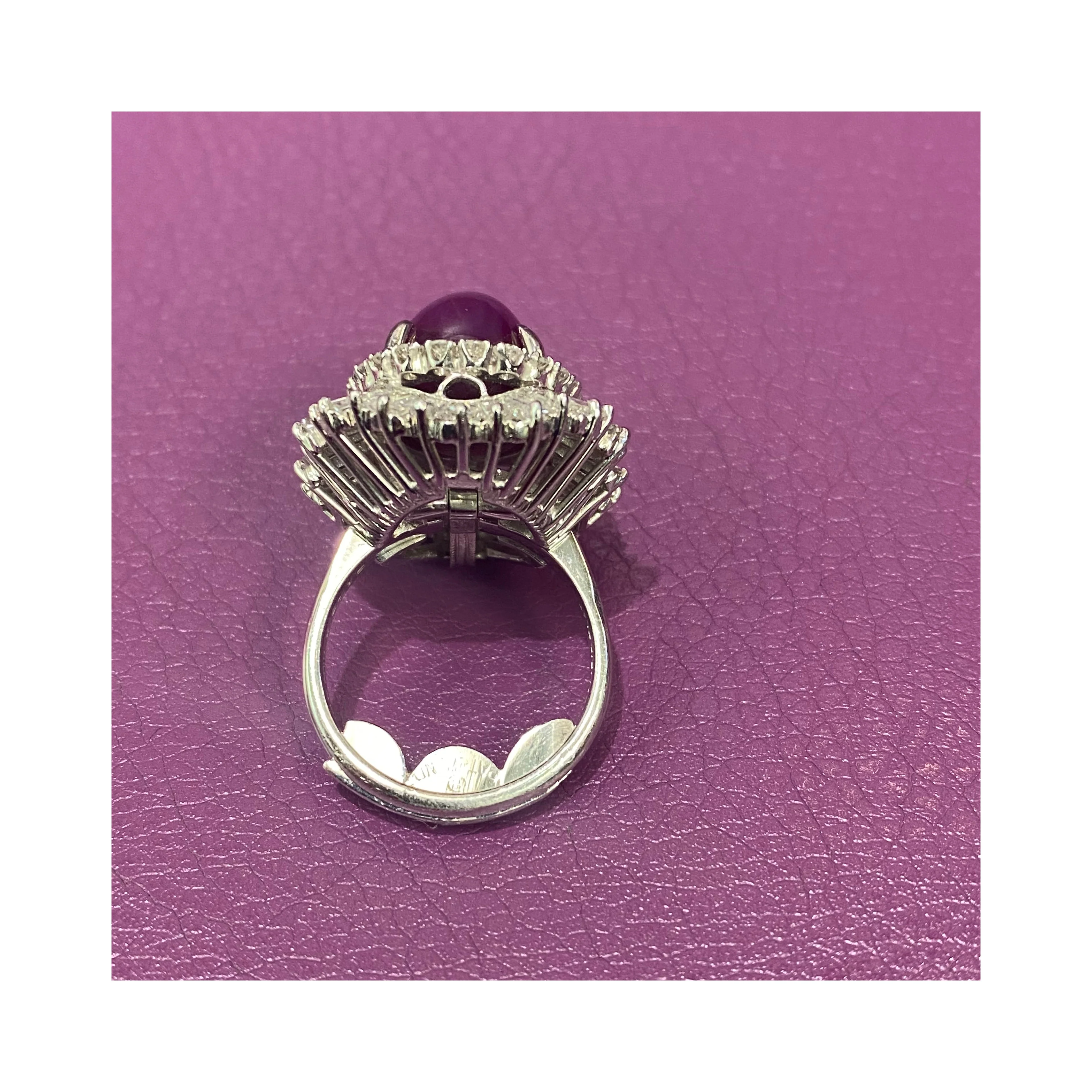 Cabochon Star Ruby & Diamond Ring - Image 5