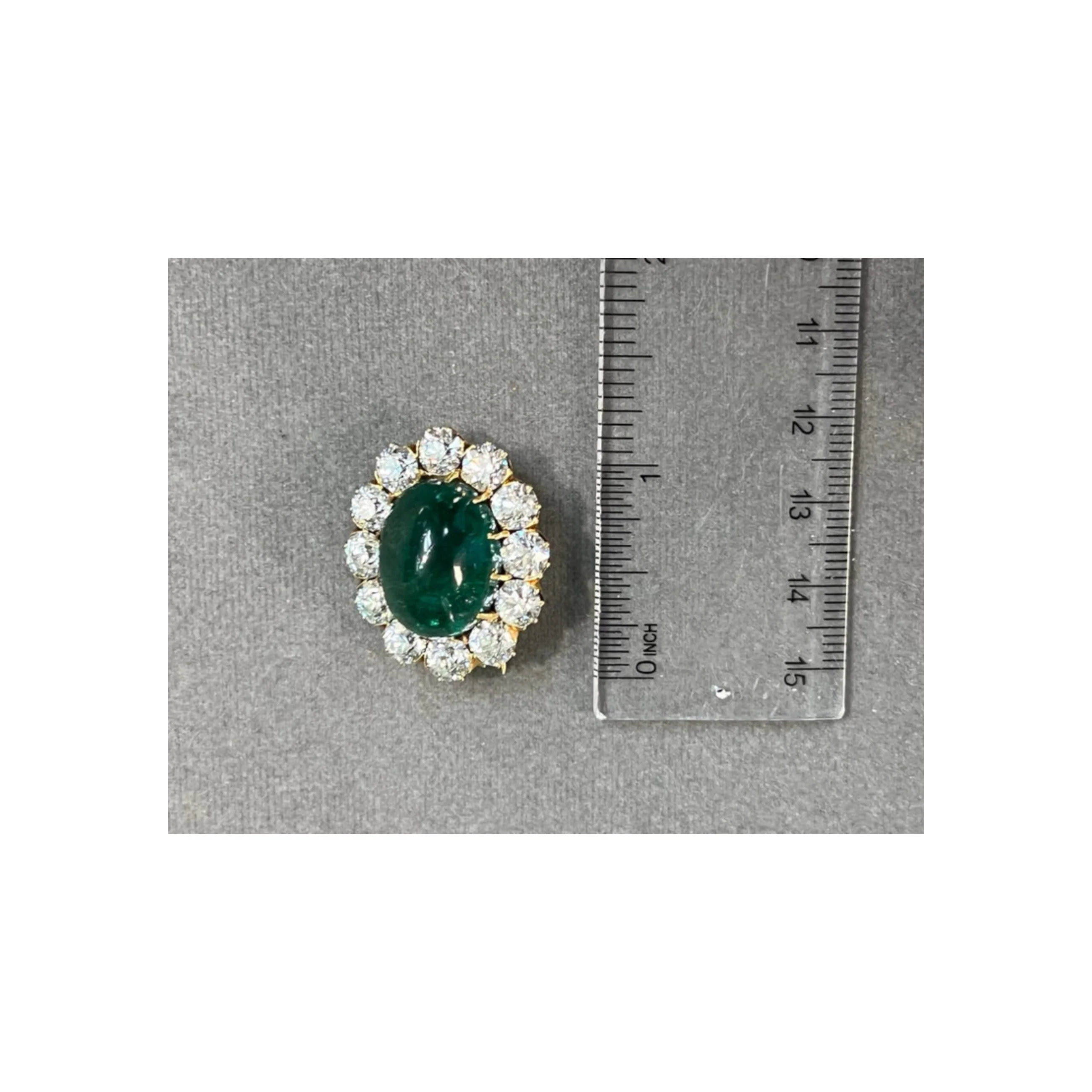 Tiffany & Co Cabochon Emerald Brooch - Image 6
