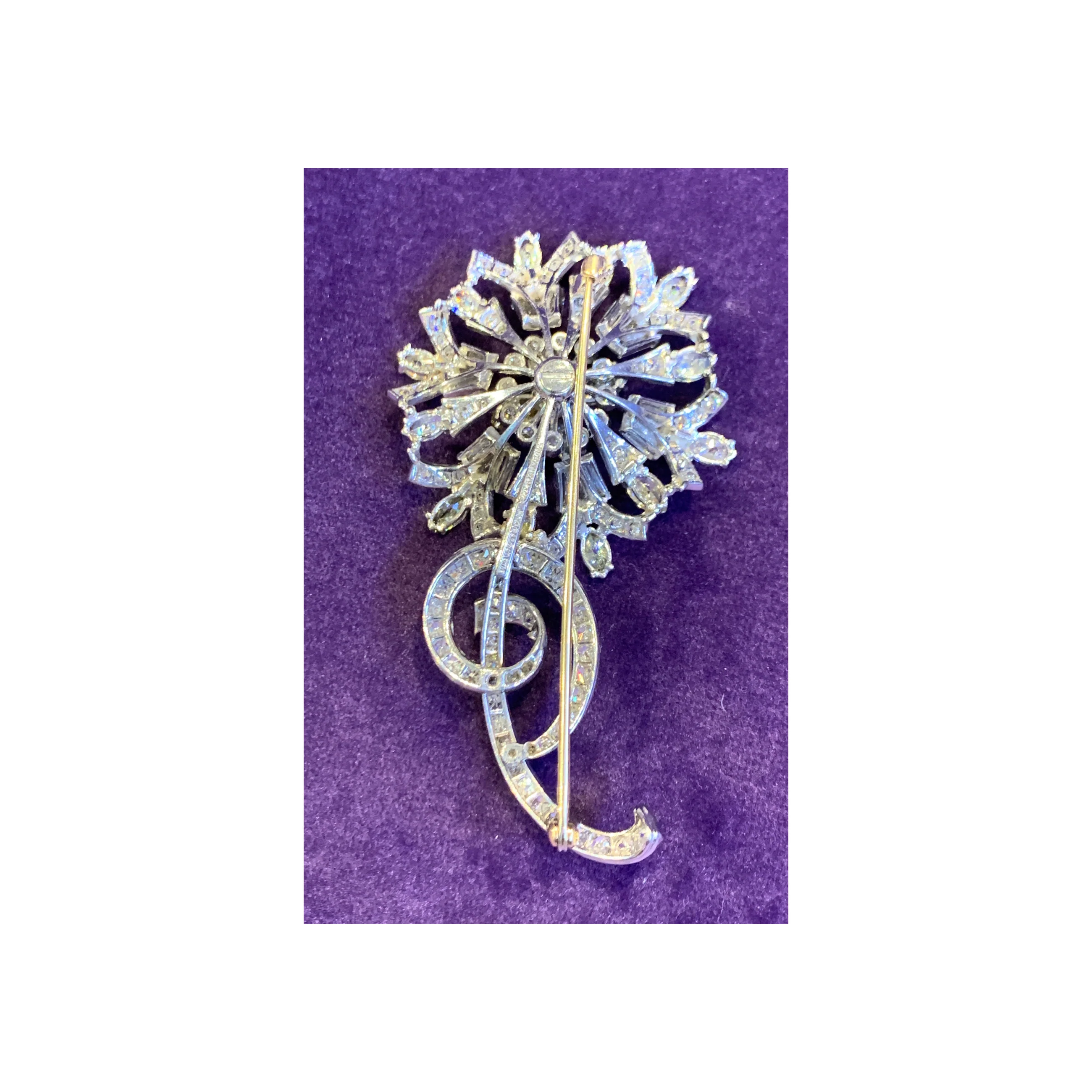 Tiffany & Co Certified Multi Color Diamond Flower Brooch - Image 4