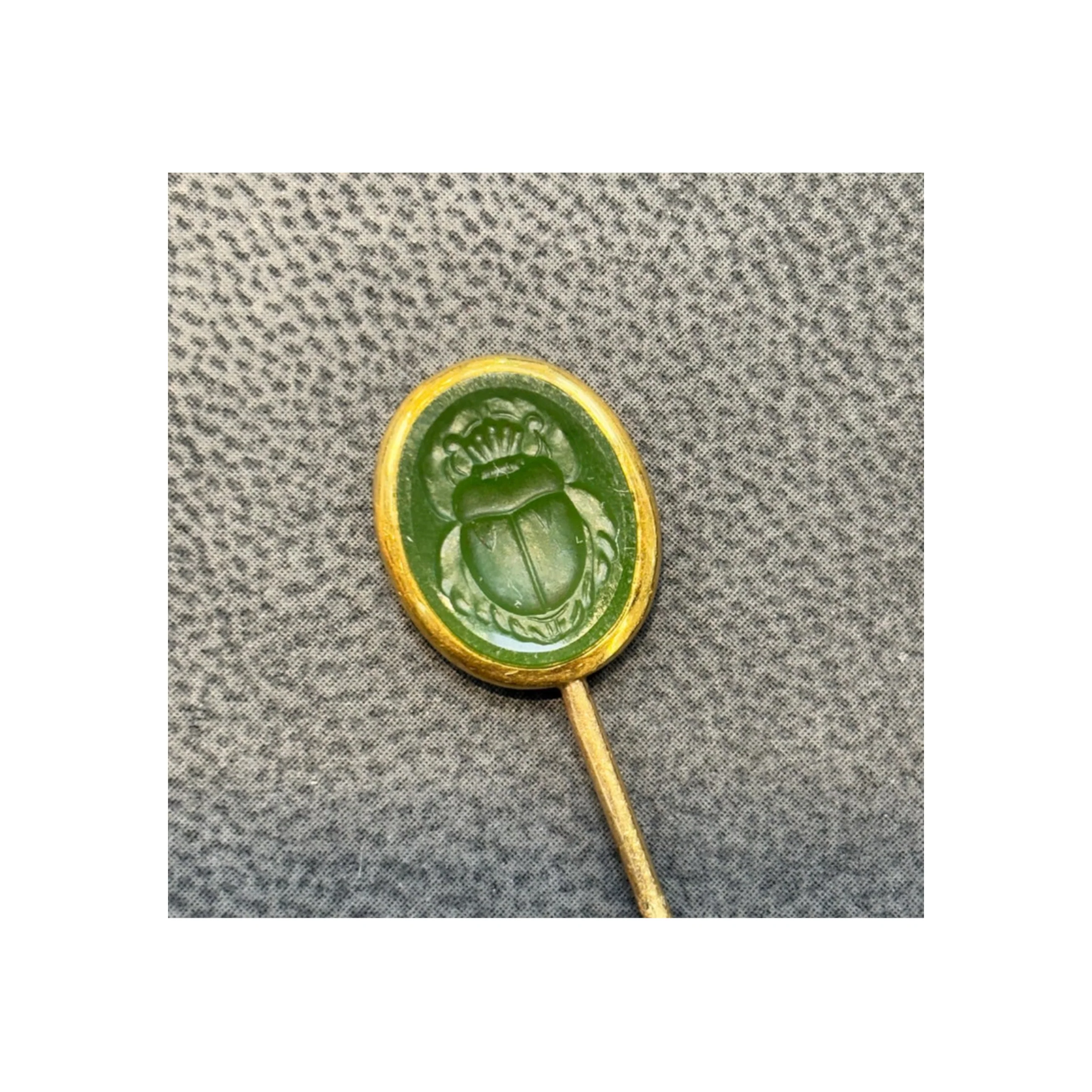 Tiffany & Co. Egyptian Revival Jade Stick Pin - Image 7