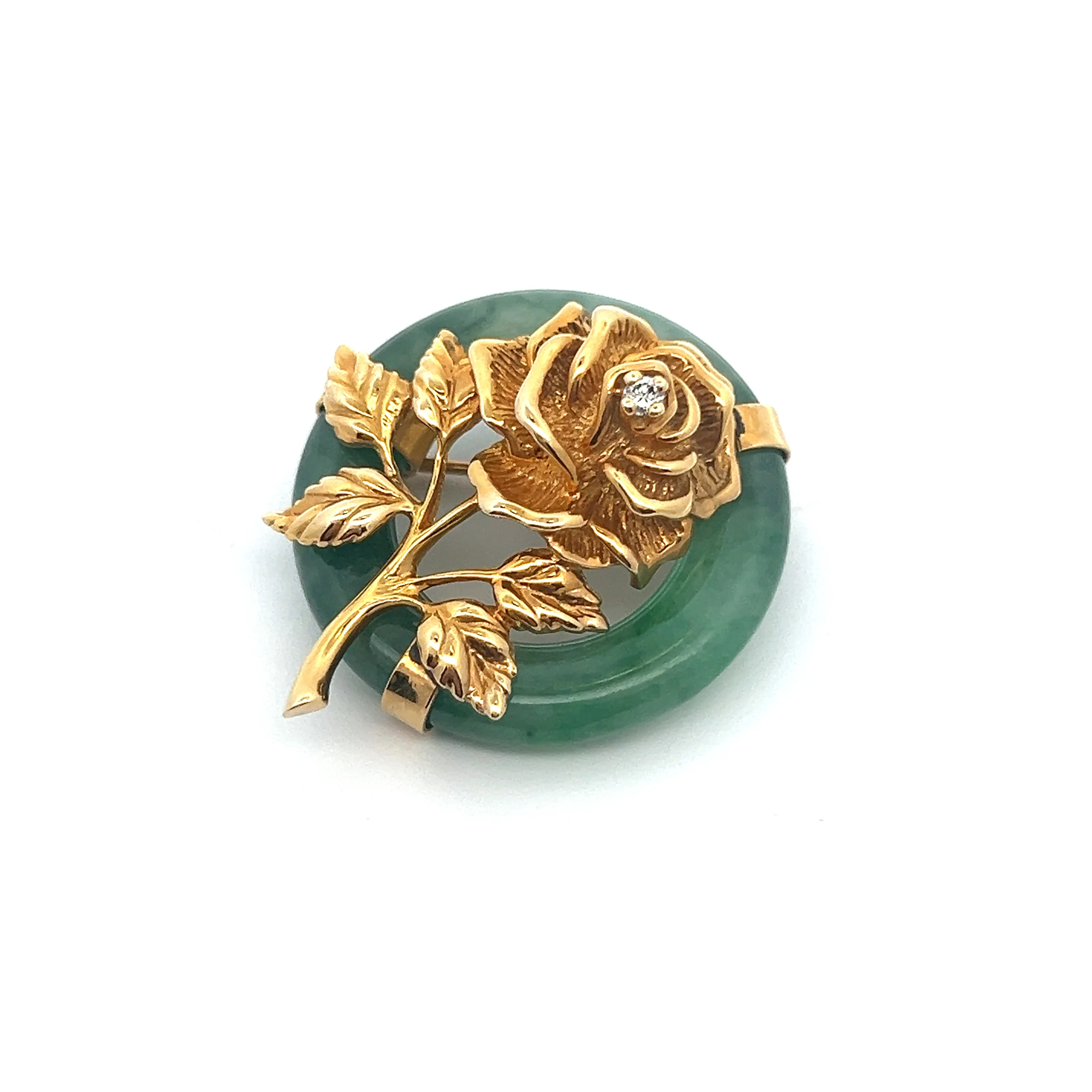 Tiffany & Co Jade Flower Brooch - Image 8