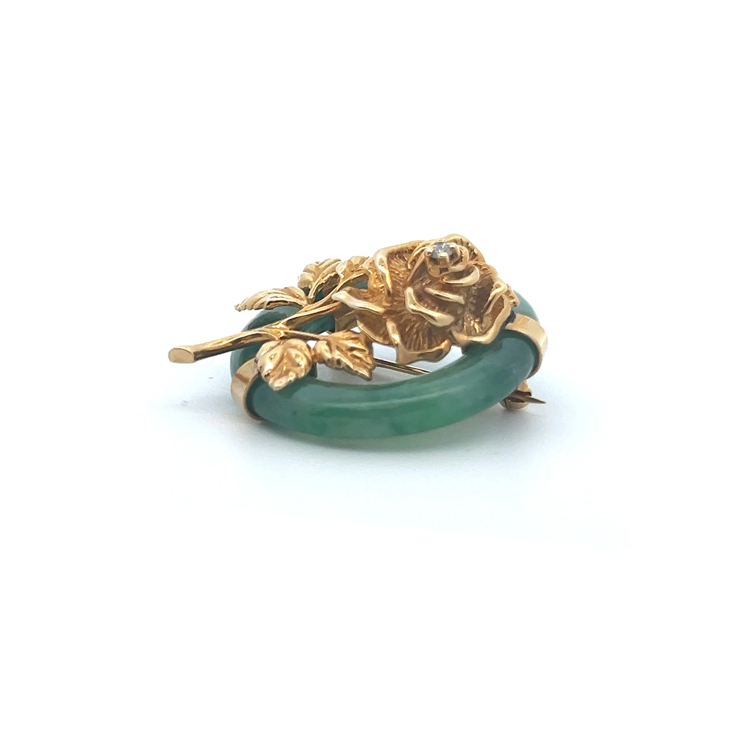 Tiffany & Co Jade Flower Brooch - Image 9