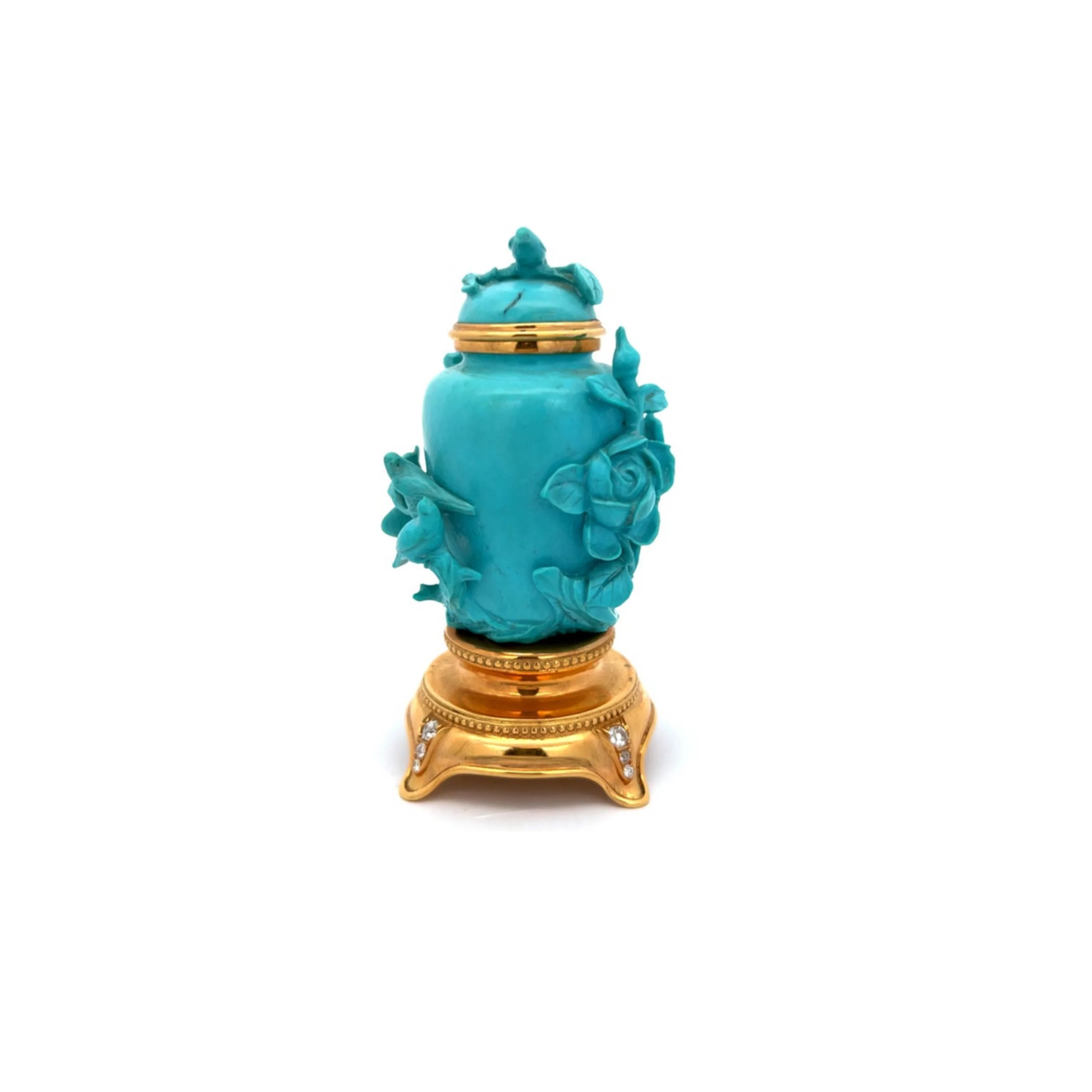 Turquoise and Diamond Snuff Bottle - Image 10