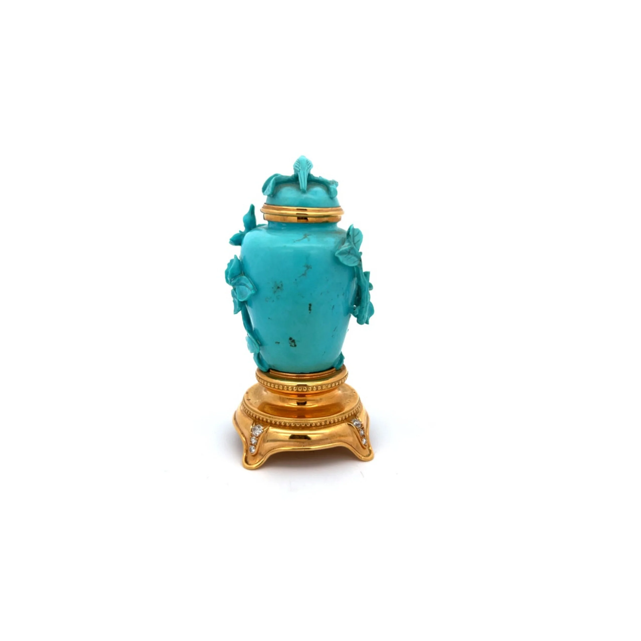 Turquoise and Diamond Snuff Bottle - Image 8