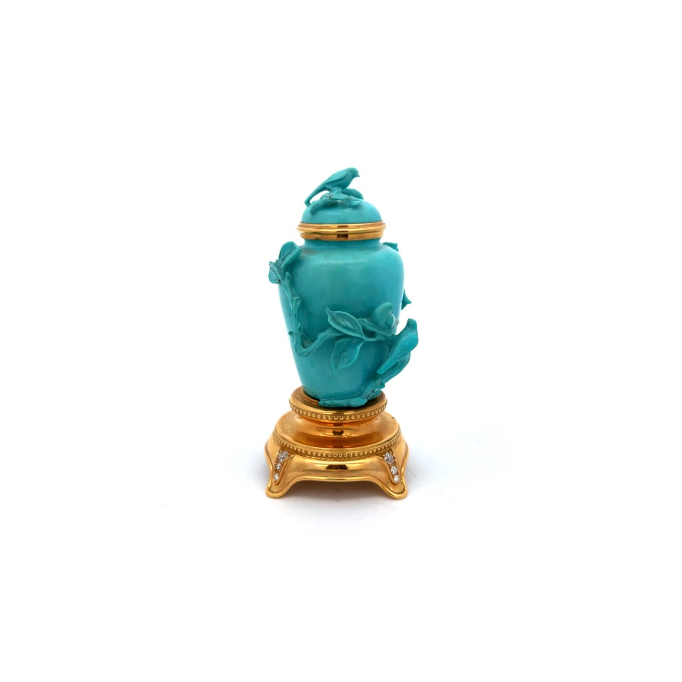 Turquoise and Diamond Snuff Bottle - Image 9