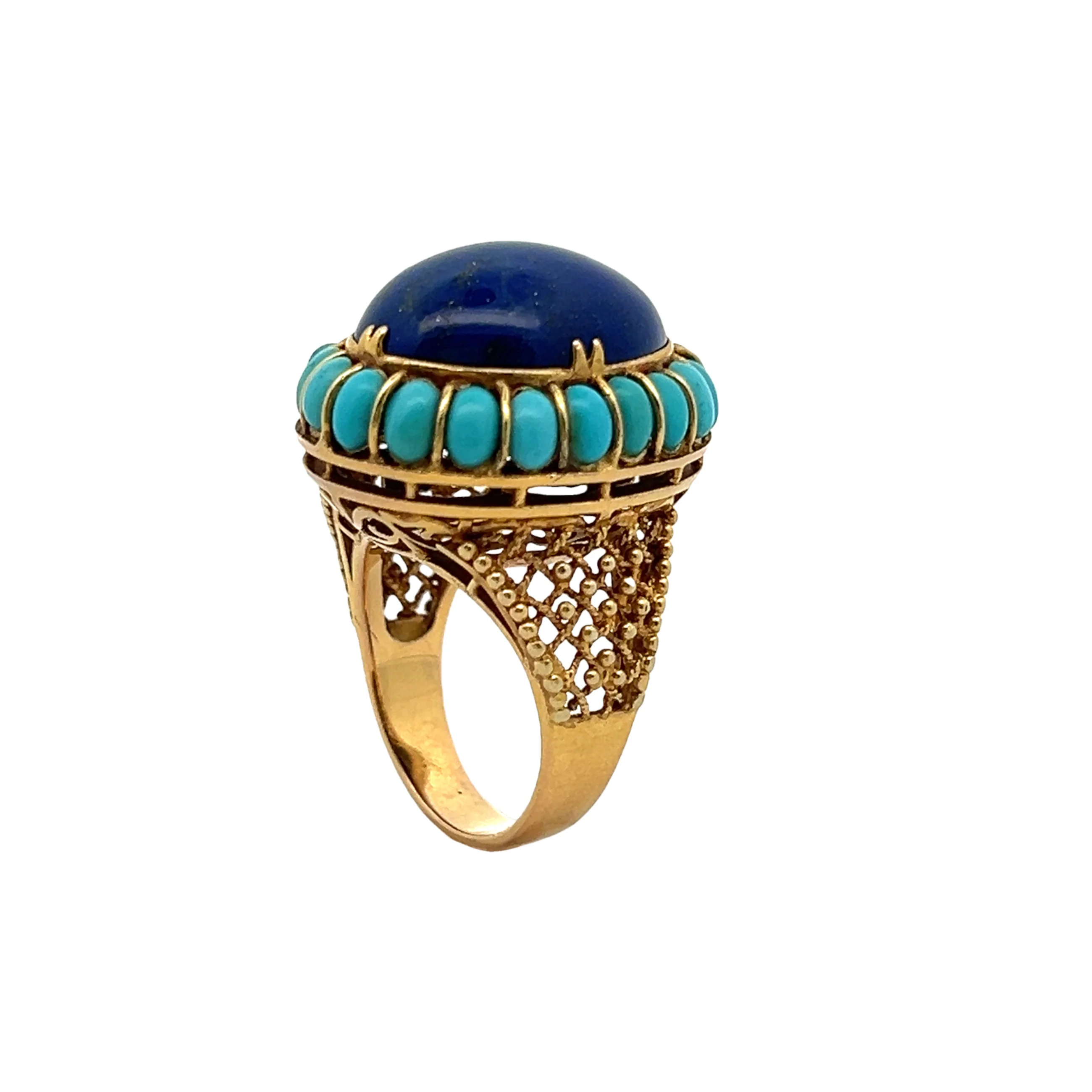 Turquoise and Lapis Lazuli Ring - Image 5