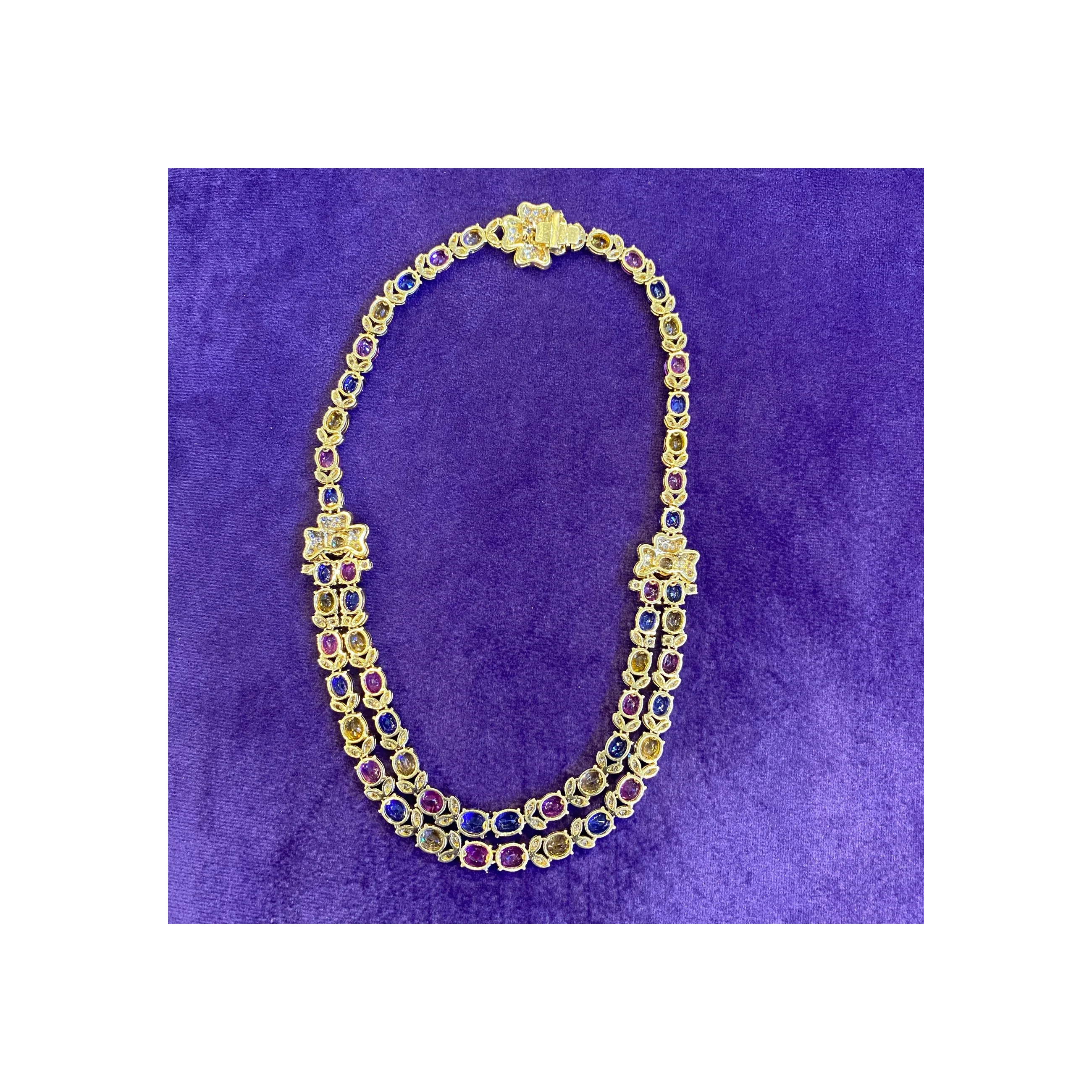 Two Row Multicolor Sapphire Necklace - Image 7