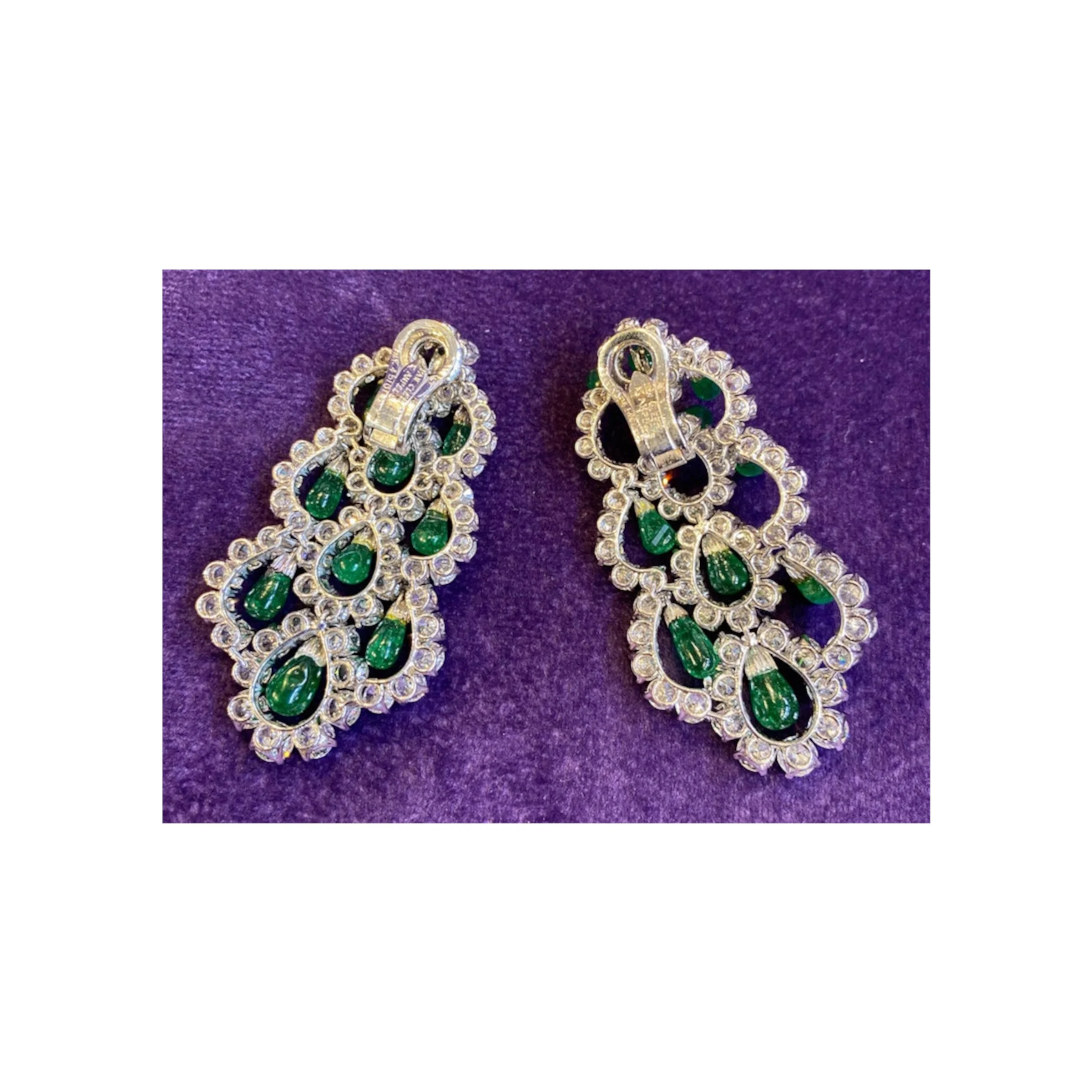 Van Cleef and Arpels Diamond and Emerald Earrings - Image 6