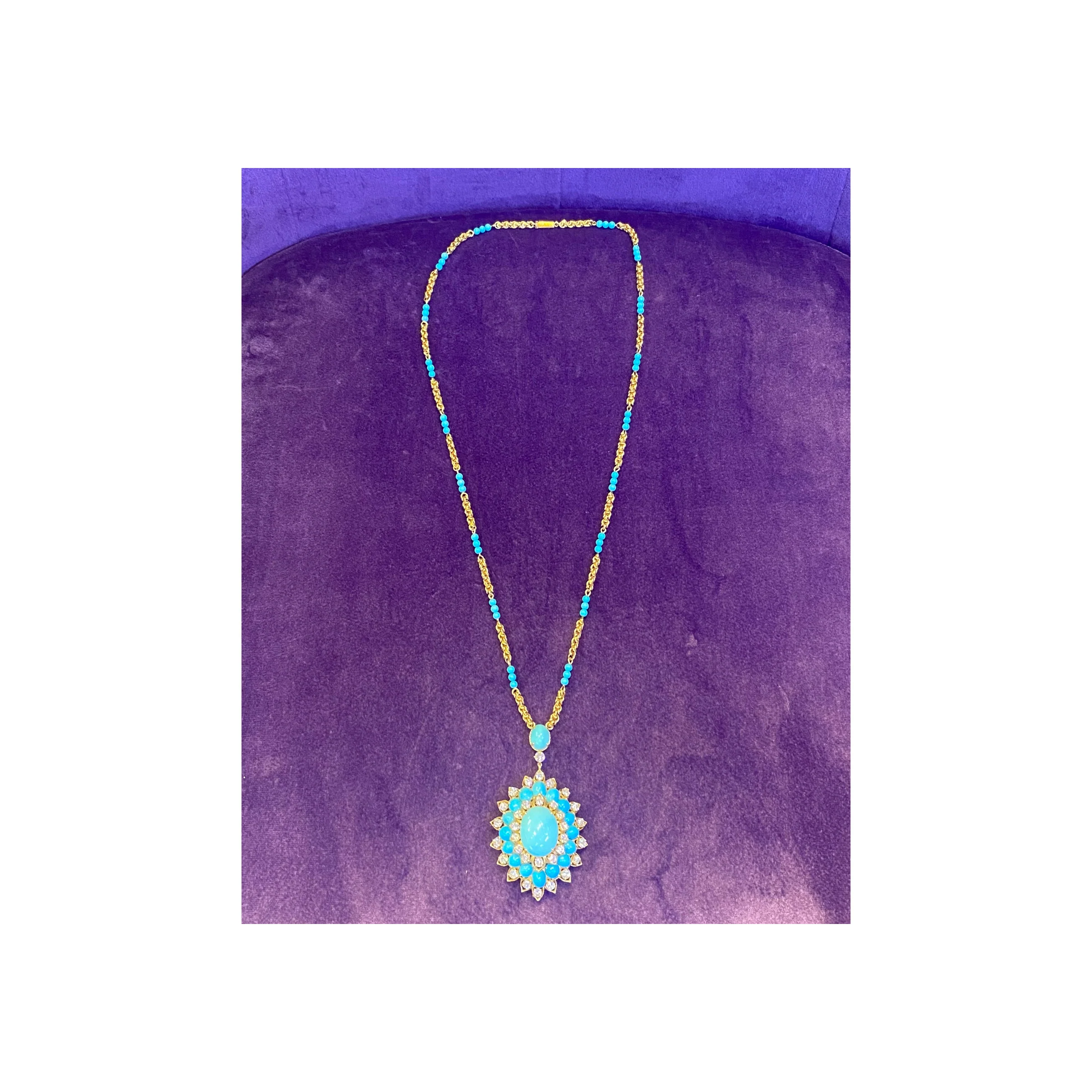 Van Cleef and Arpels Turquoise Pendant Necklace - Image 12